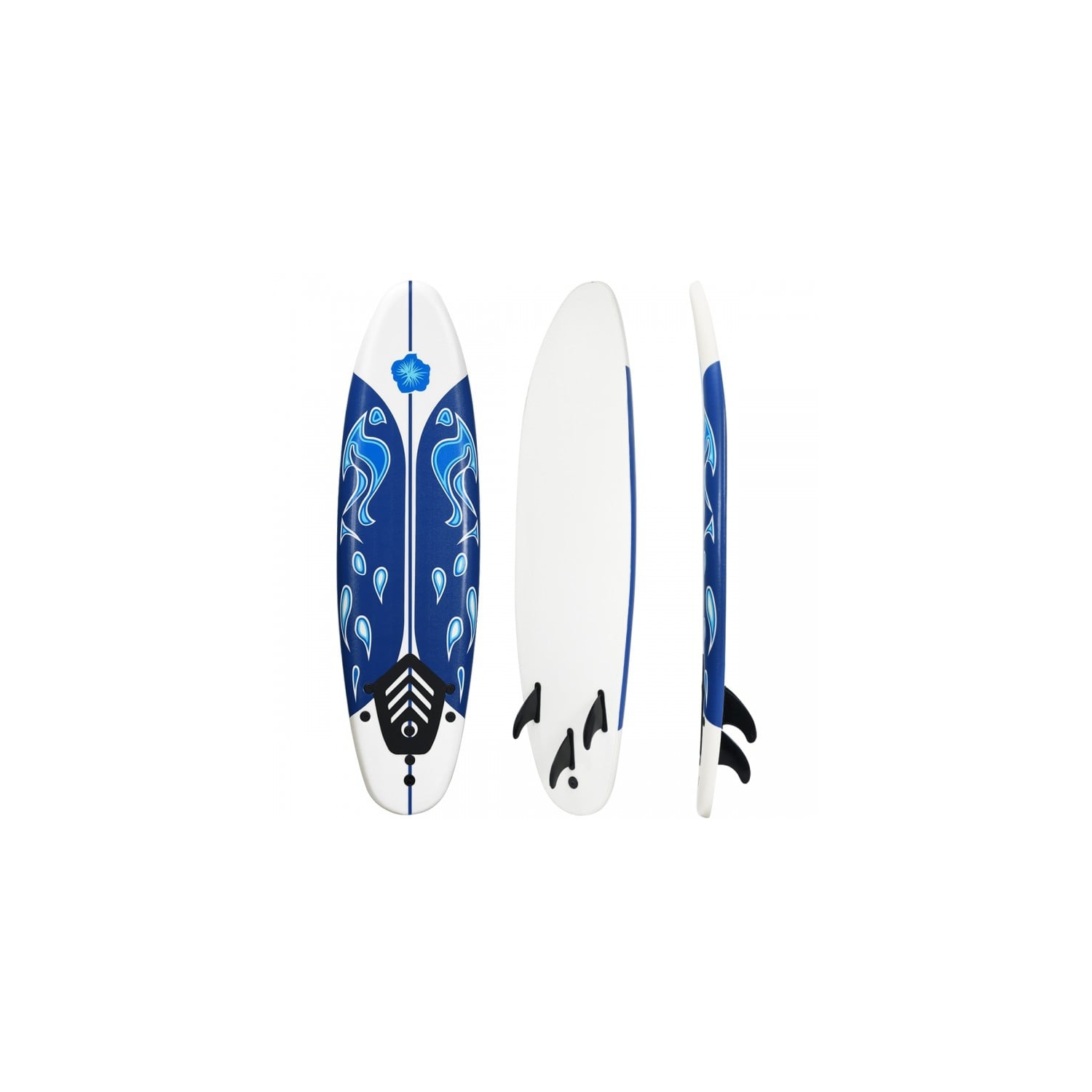6 Feet Surfboard with 3 Detachable Fins
