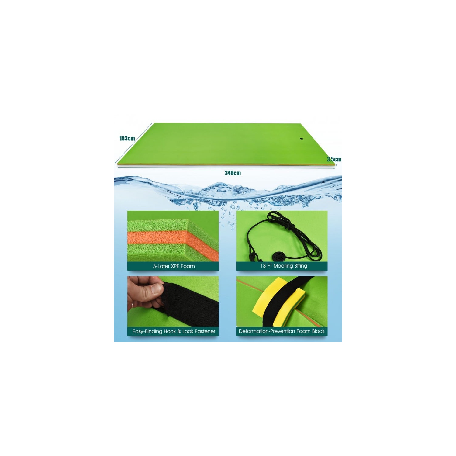 12 x 6 Feet 3 Layer Floating Water Pad