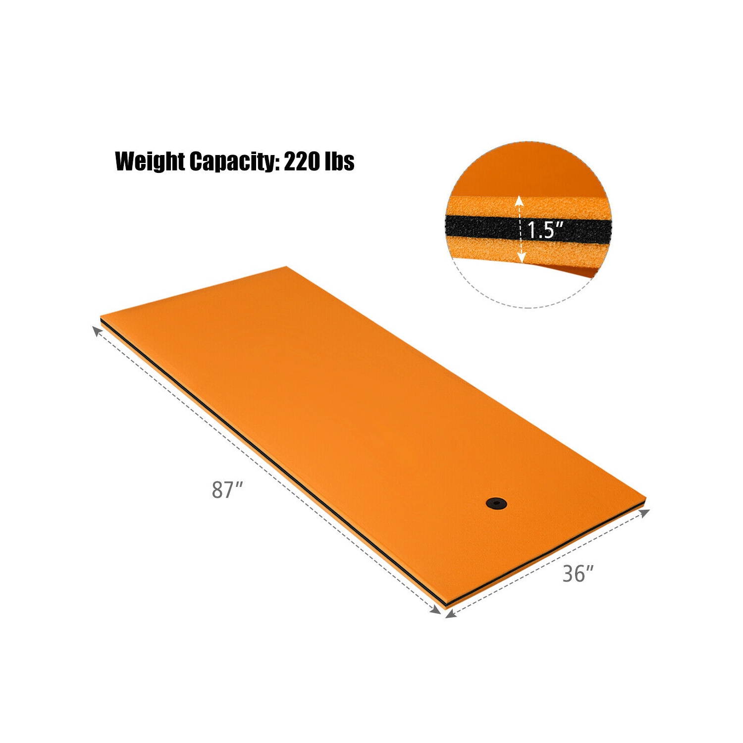 3-Layer Relaxing Tear-proof Water Mat-Orange