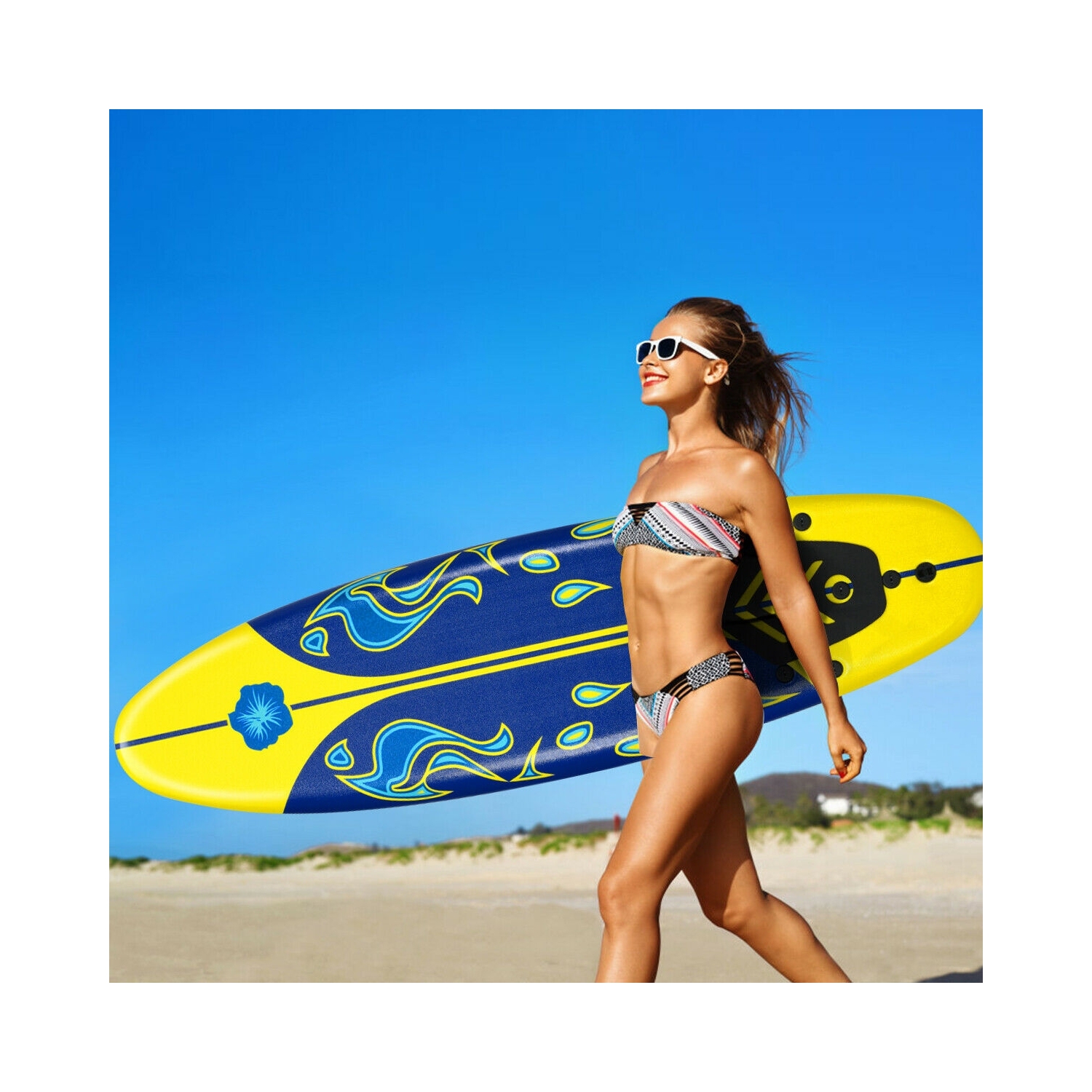 Planche de surf de 6 pi avec 3 ailettes amovibles