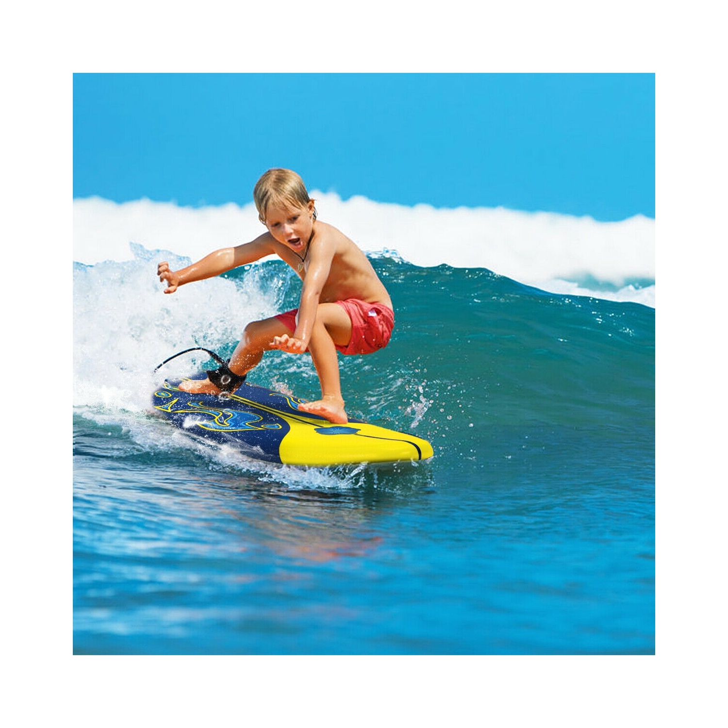 Planche de surf de 6 pi avec 3 ailettes amovibles