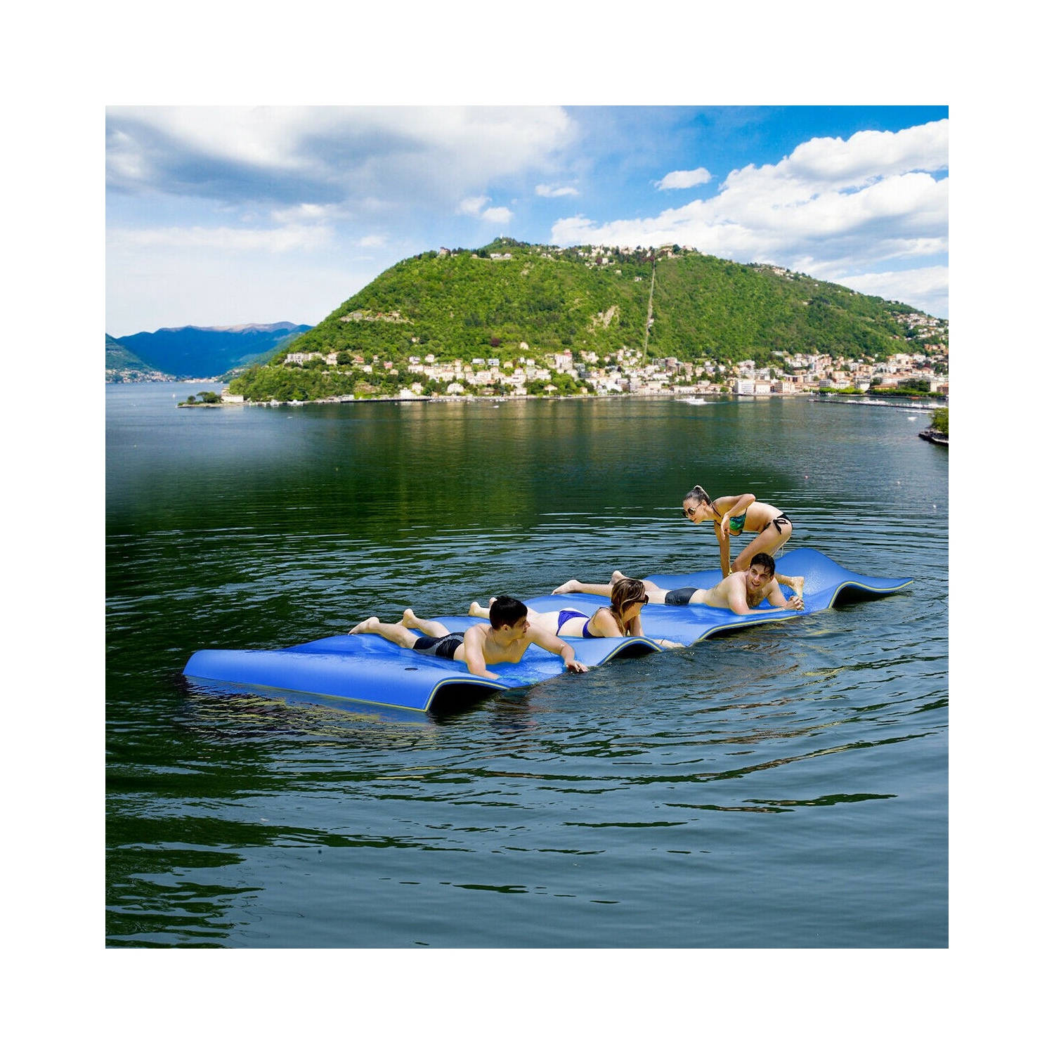 3 Layer Water Pad Foam Mat-Blue