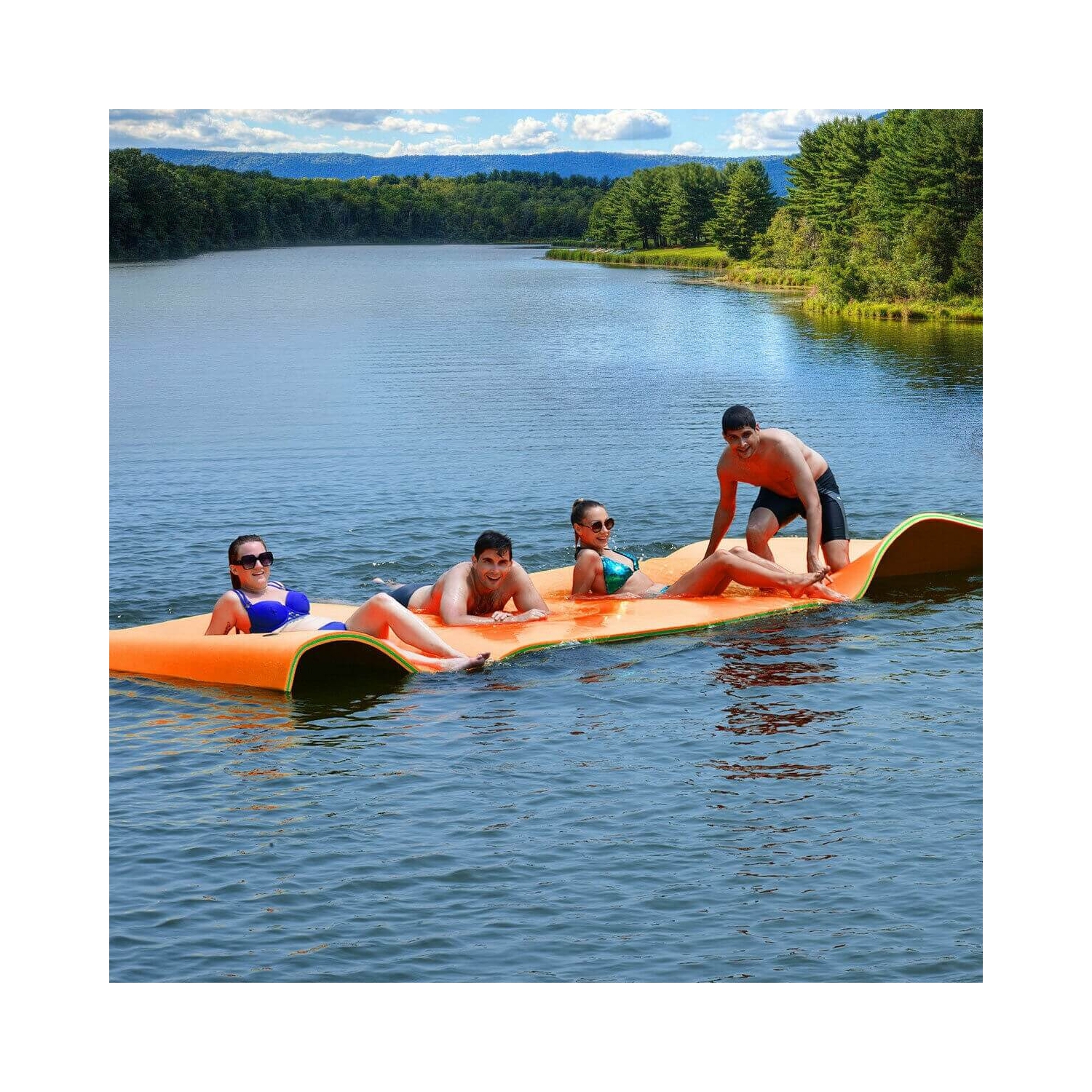 Tampon d'eau flottant à 3 couches de 12 x 6 pi