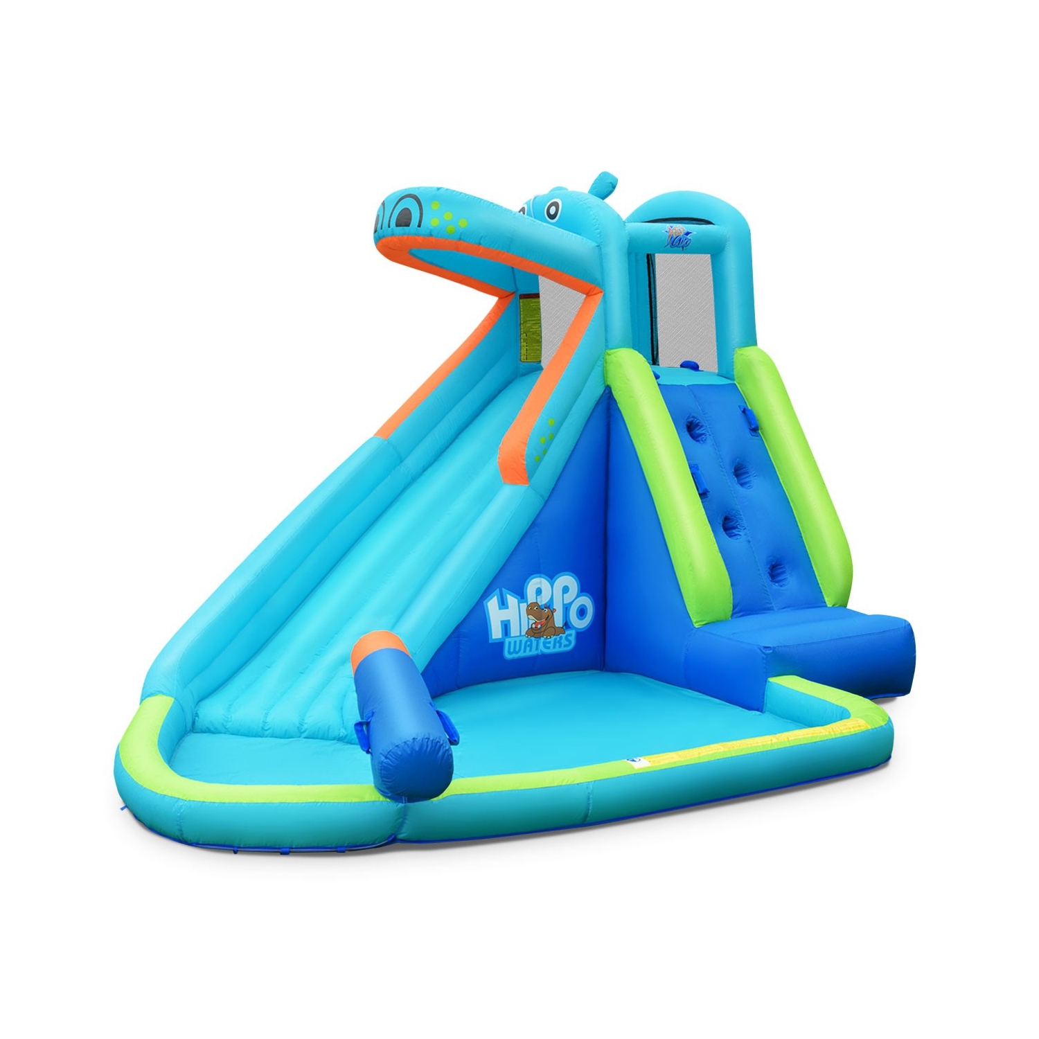 Inflatable Water Pool with Splash and Slide Without Blower