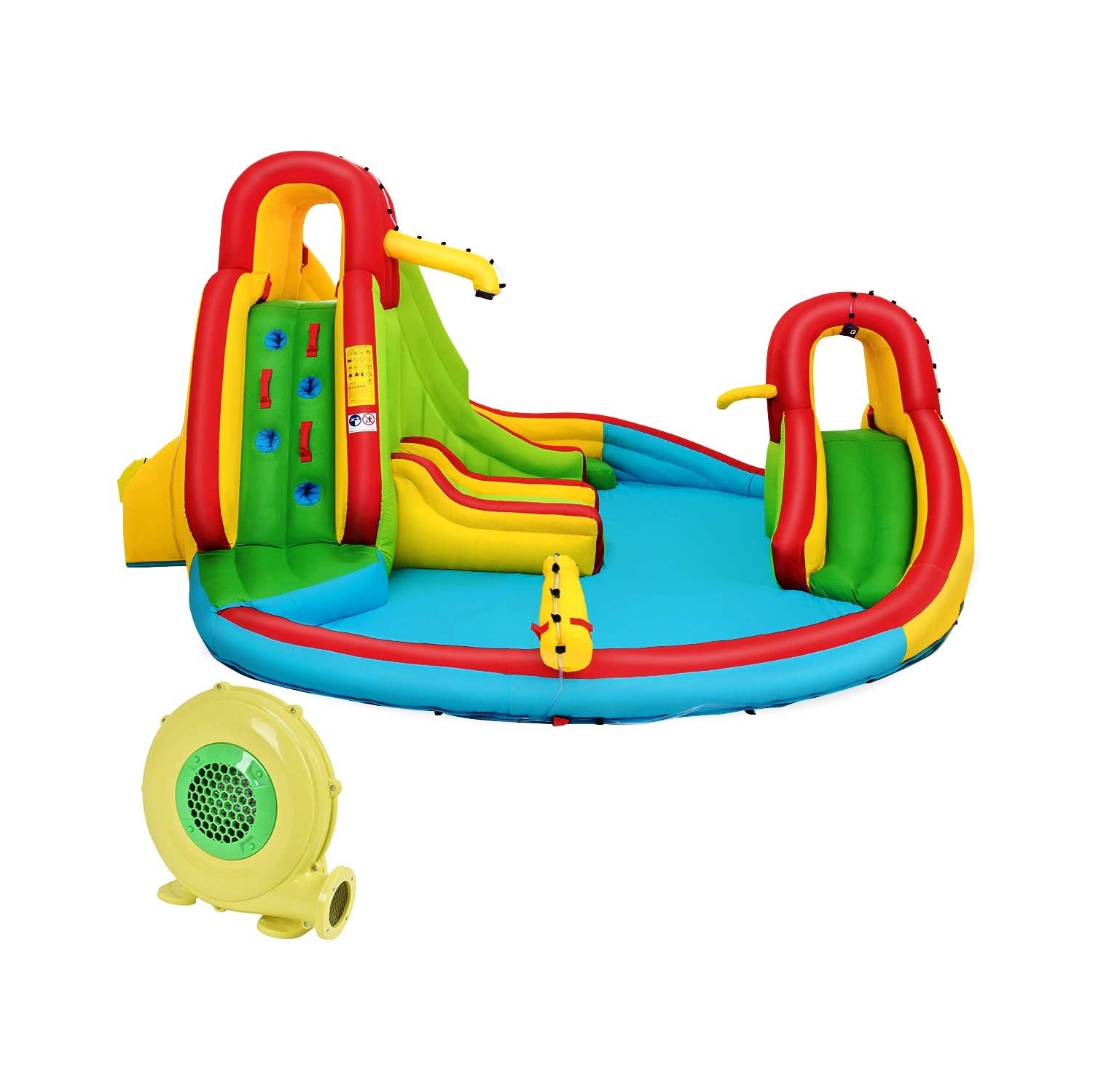 Kids Gift Inflatable Water Slide Bounce Park with 480 W Blower