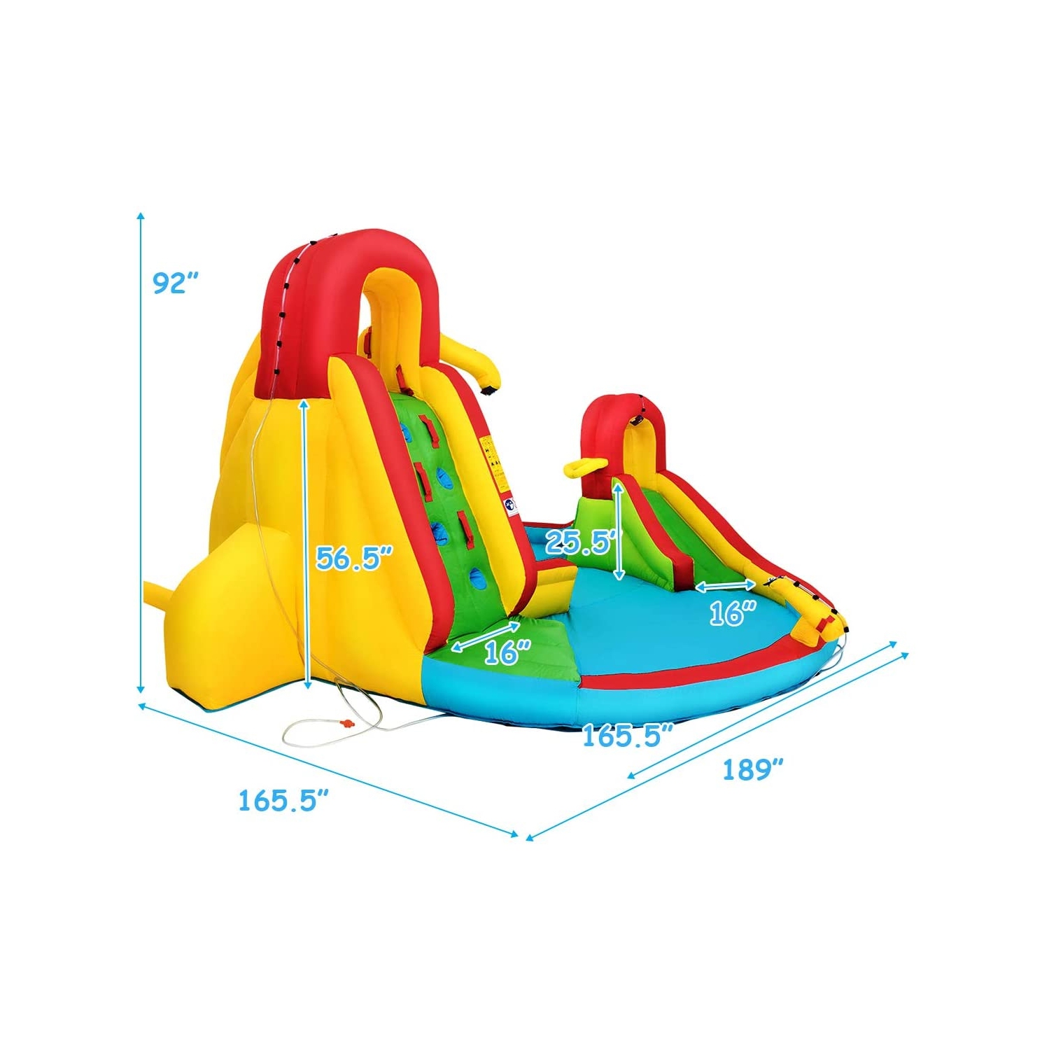 Kids Gift Inflatable Water Slide Bounce Park with 480 W Blower