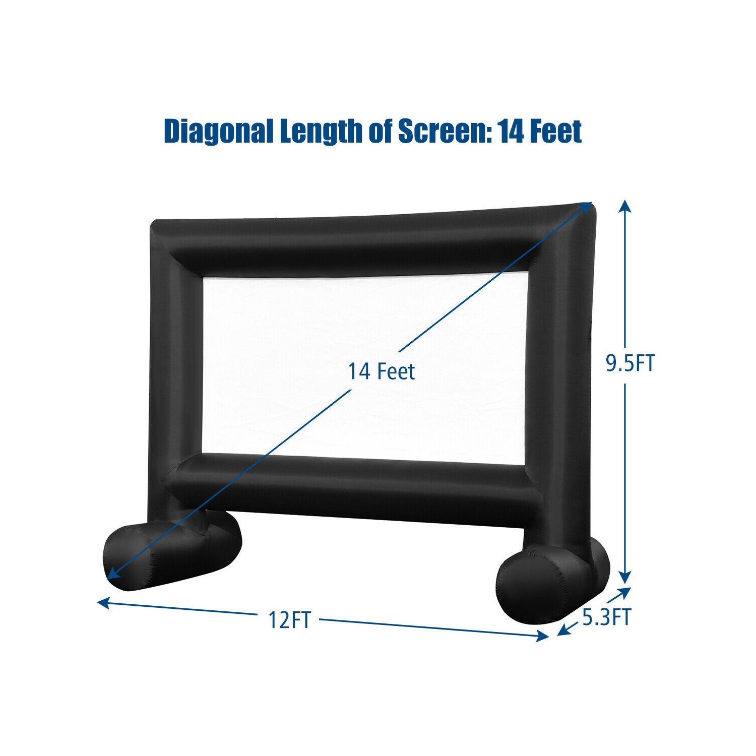 Écran de projection extérieur gonflable avec souffleuse et sac de transport