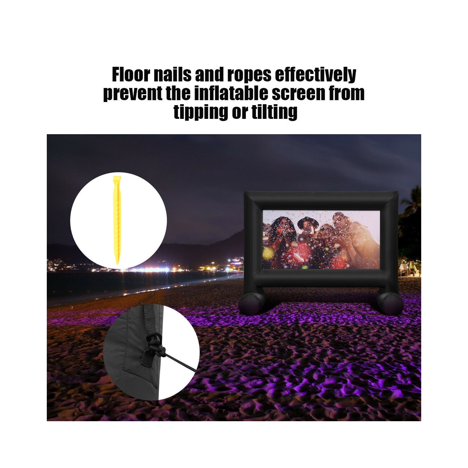 Écran de projection extérieur gonflable avec souffleuse et sac de transport