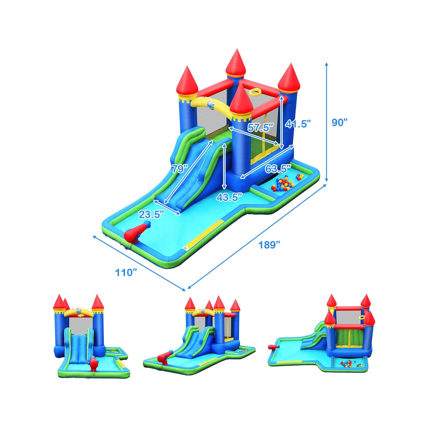 Glissoire gonflable Bounce House pour enfants sans souffleur