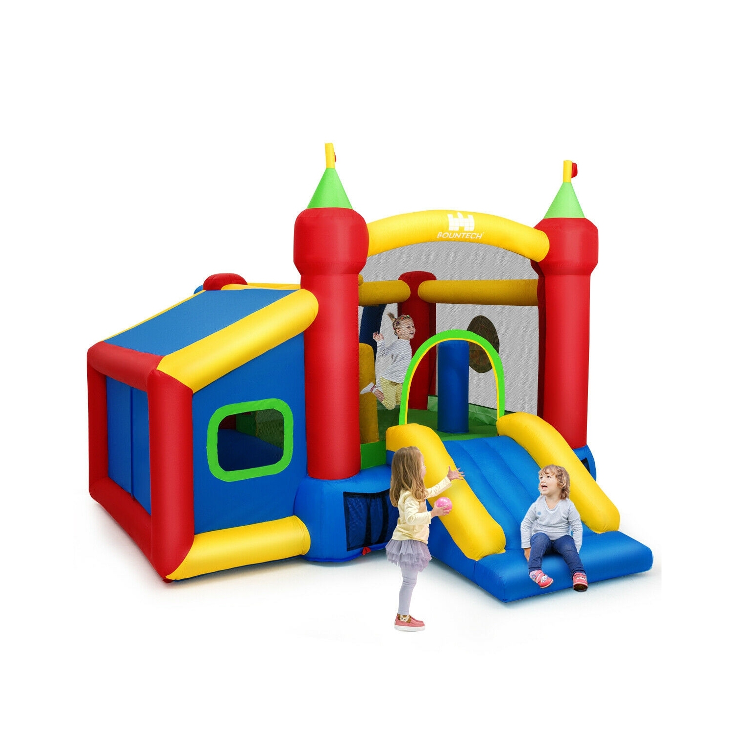 Château rebondissant coulissant pour enfants Bounce House gonflable sans ventilateur