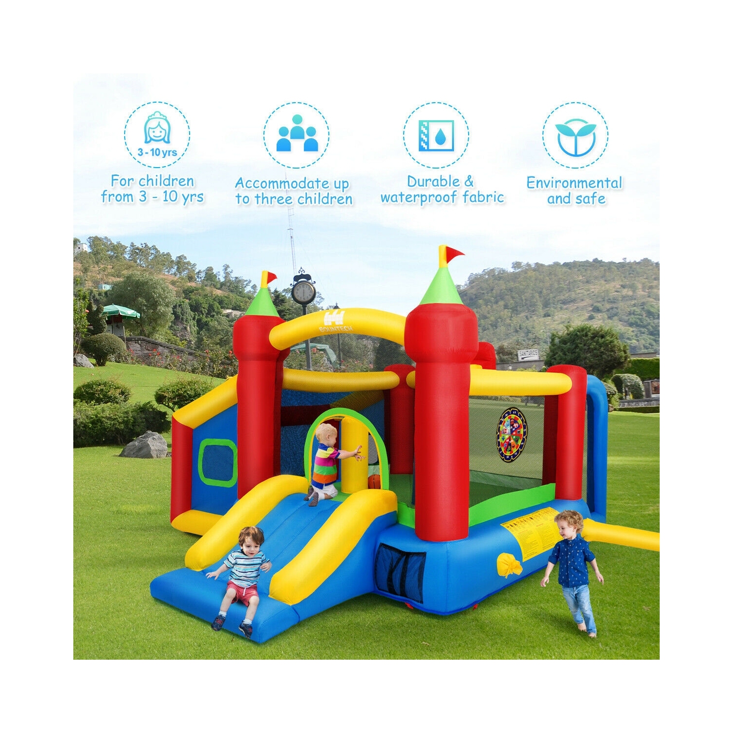Château rebondissant coulissant pour enfants Bounce House gonflable sans ventilateur