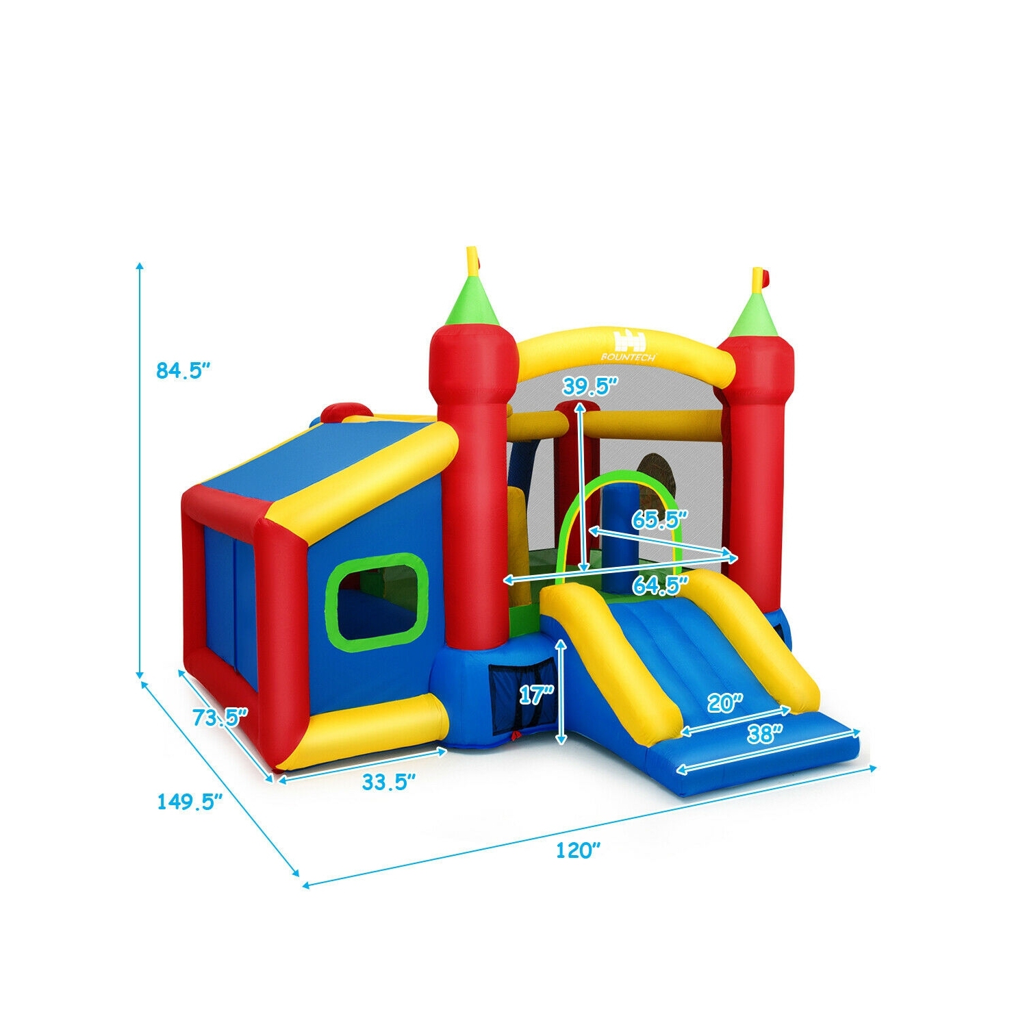 Château rebondissant coulissant pour enfants Bounce House gonflable sans ventilateur
