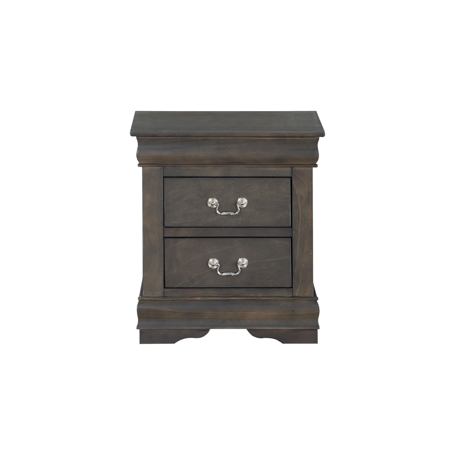Bowery Hill Contemporary 2 Drawer Nightstand in Dark Gray