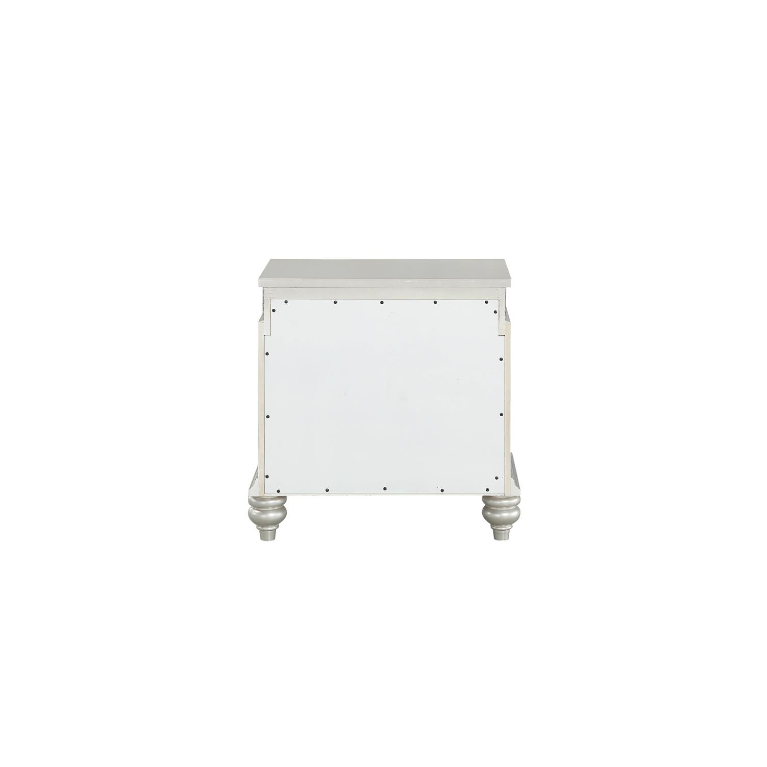 Bowery Hill Transitional 2 Drawer Nightstand in Platinum