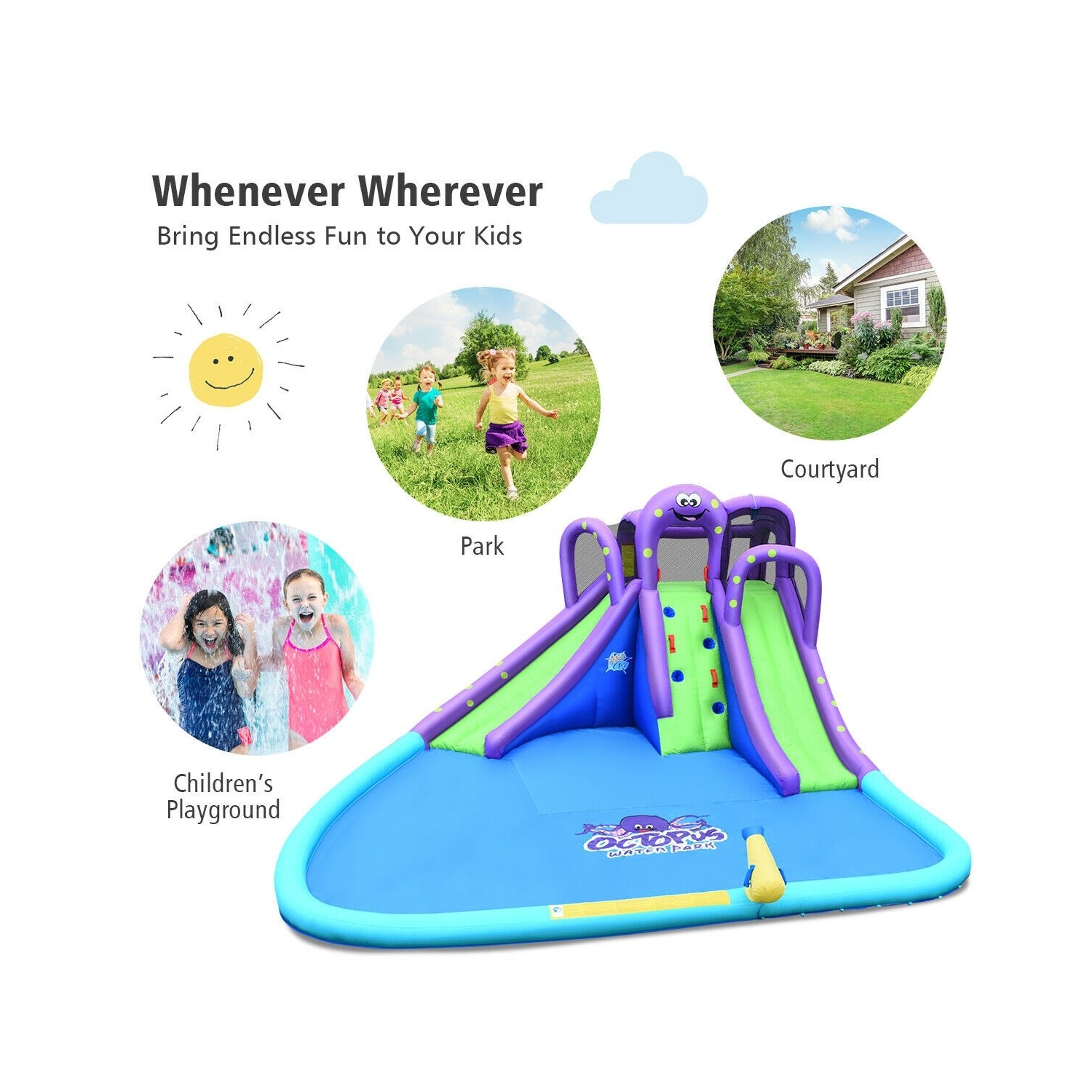 La maison gonflable Mighty Bounce avec piscine de gonflable Water Park