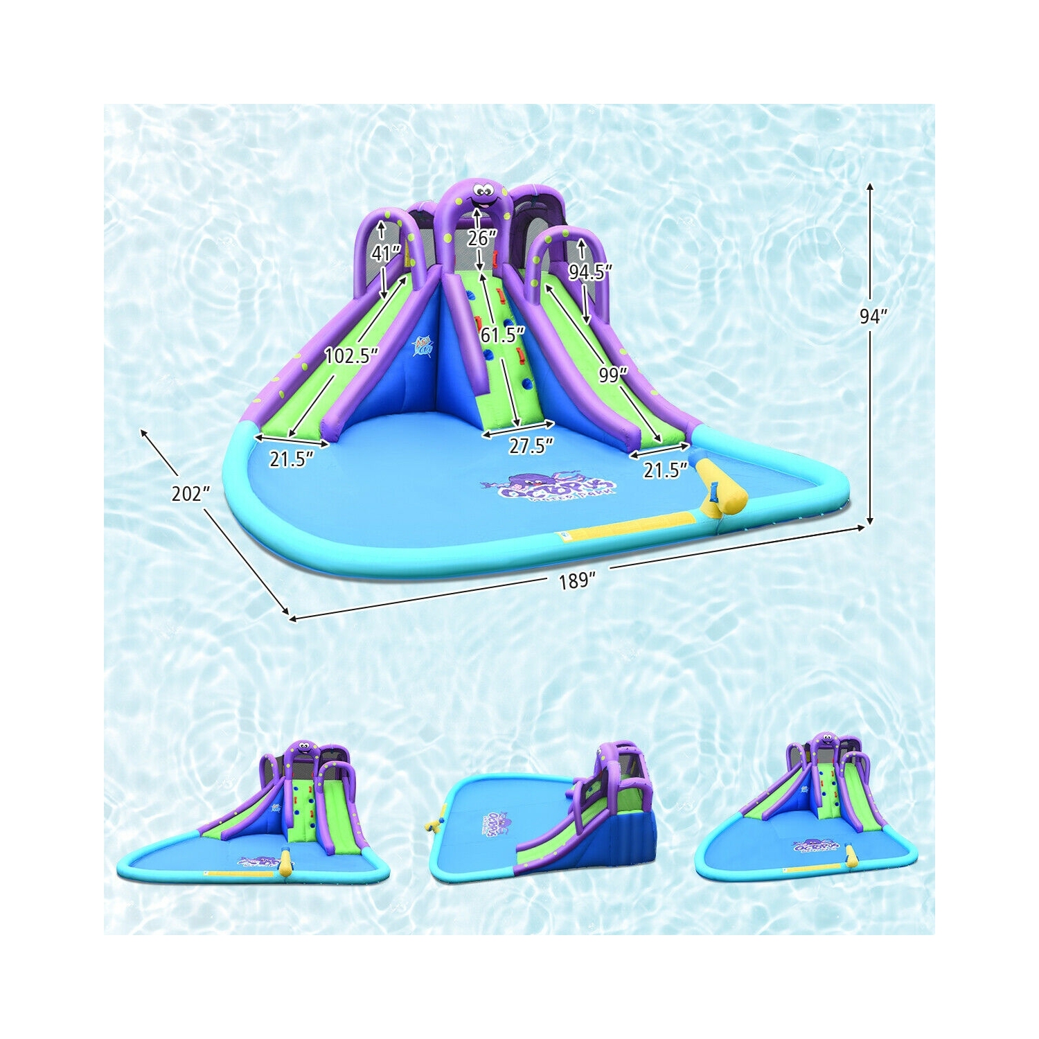 La maison gonflable Mighty Bounce avec piscine de gonflable Water Park