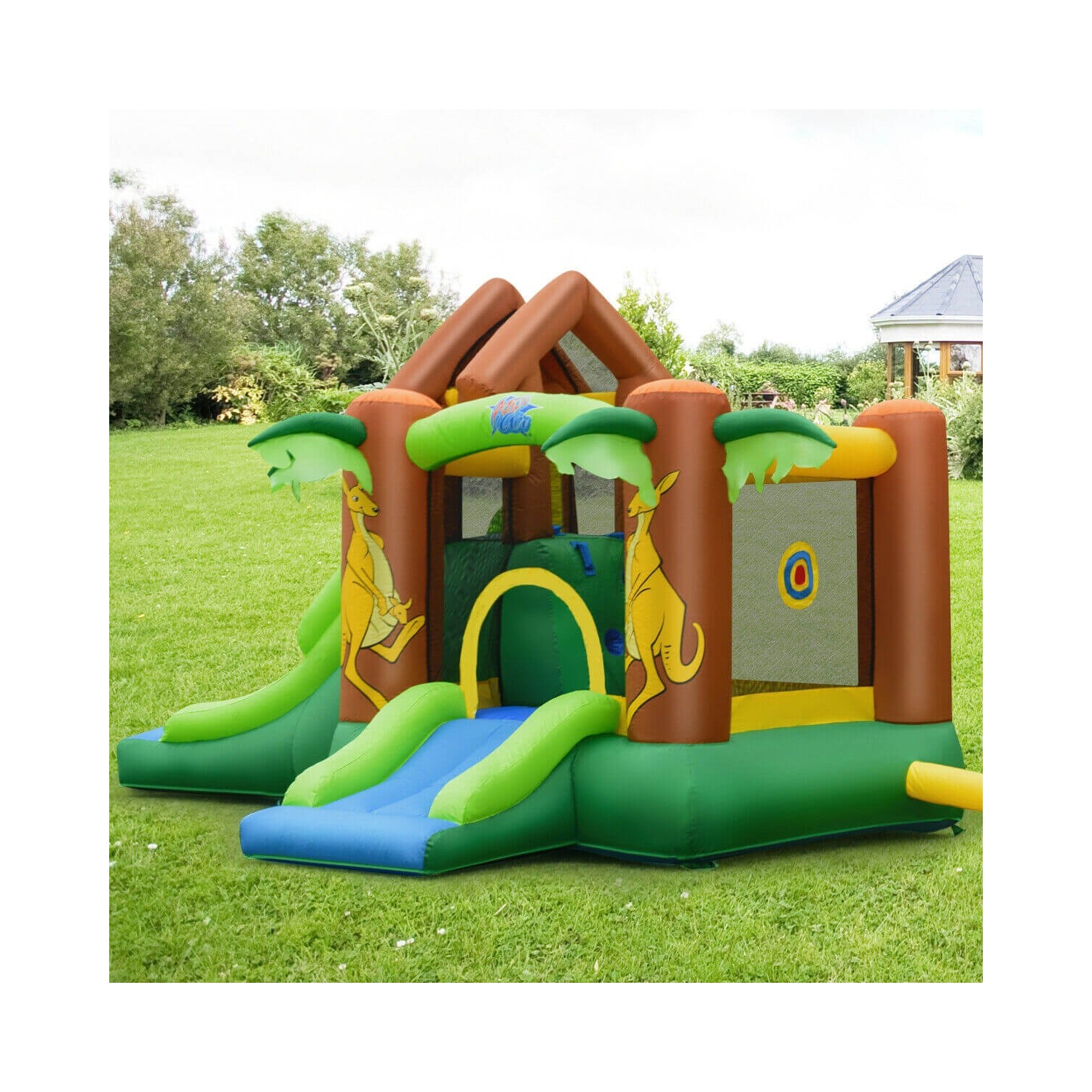 Château gonflable Jungle Bounce House pour enfants avec sac sans ventilateur