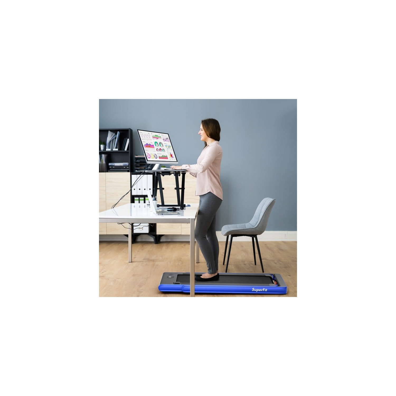 2-in-1 Folding Walking Pad Treadmill with Dual Display and App Control