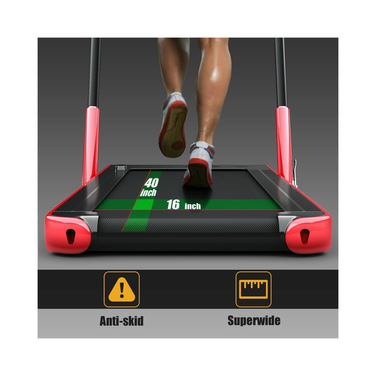 Tapis roulant repliable 2-en-1 de 2,25 HP avec télécommande et écran LED