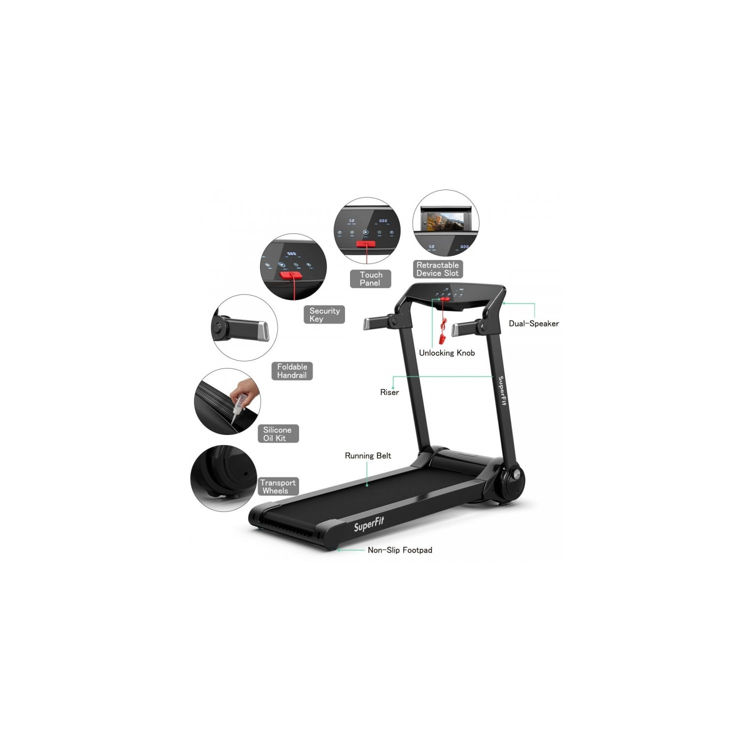 3 HP Folding Electric Treadmill Running Machine