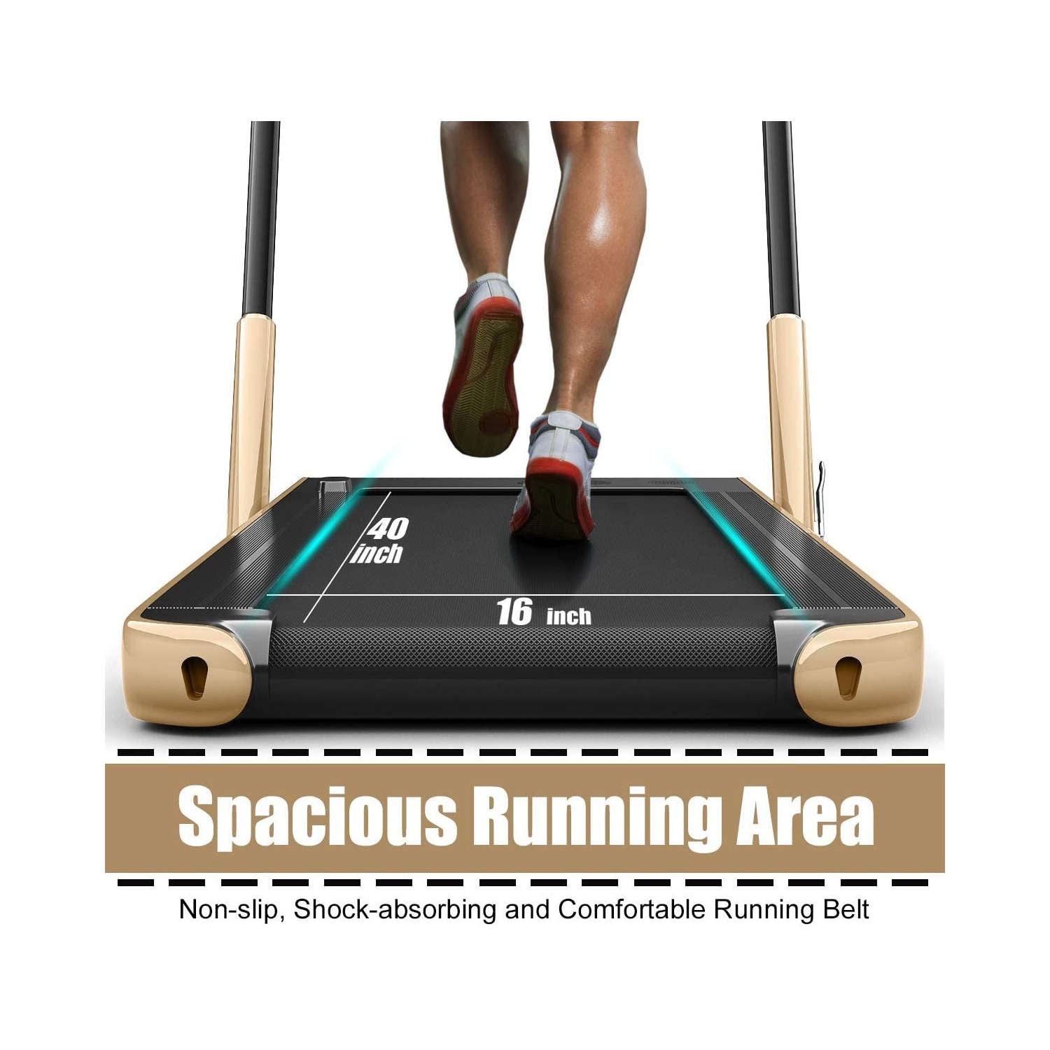 Tapis roulant repliable 2-en-1 de 2,25&nbsp;HP avec télécommande et écran LED