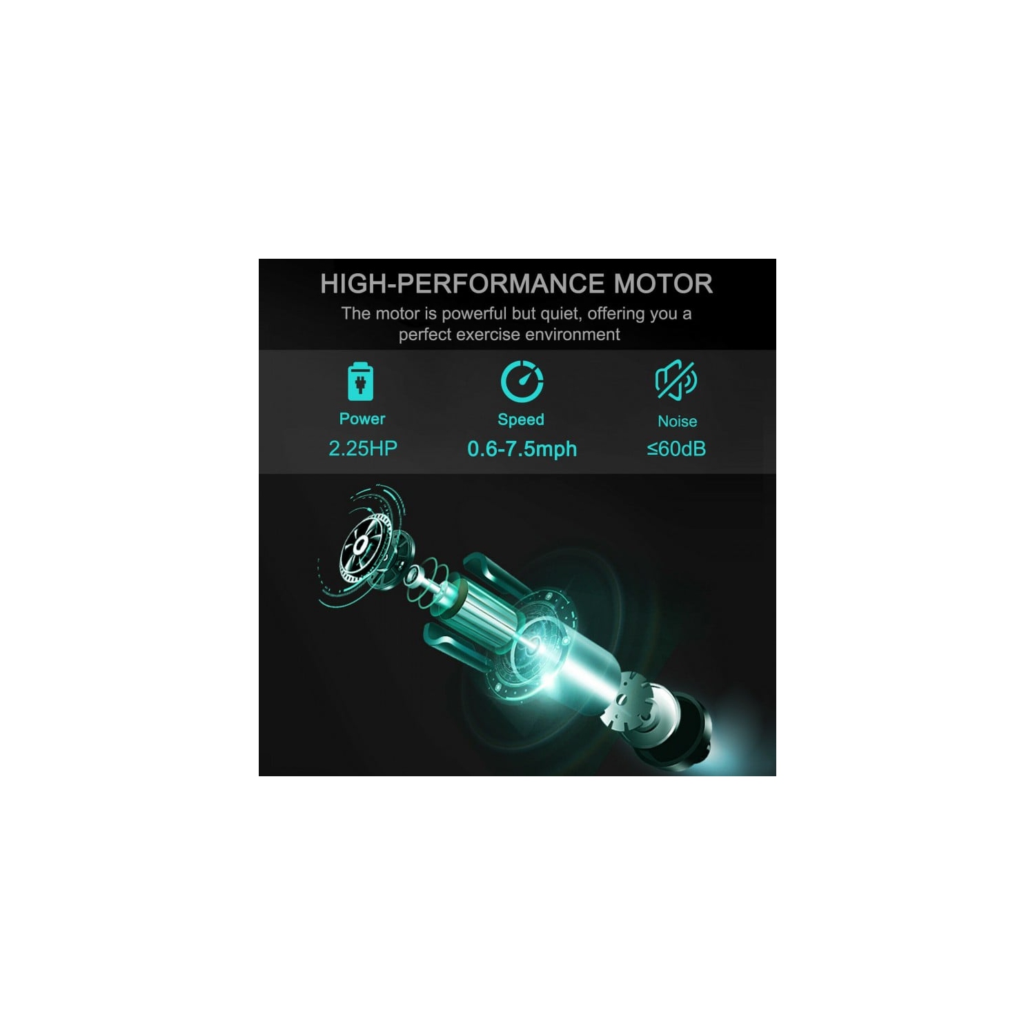 Tapis roulant électrique de 2,25&nbsp;HP avec commandes de haut-parleur et D'APPLICATION