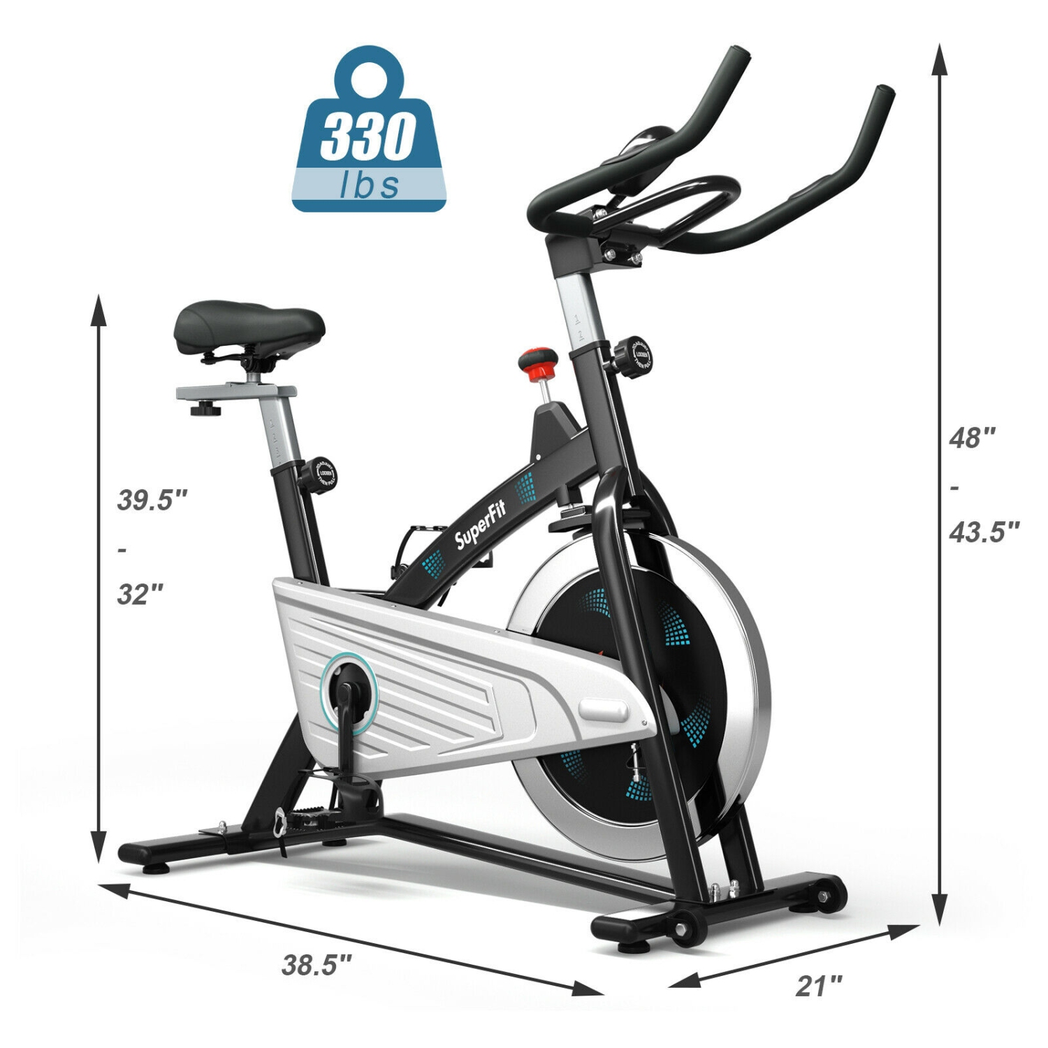 Vélo d’entraînement magnétique intérieur fixe de 30 lb avec moniteur pour salle de sport et maison