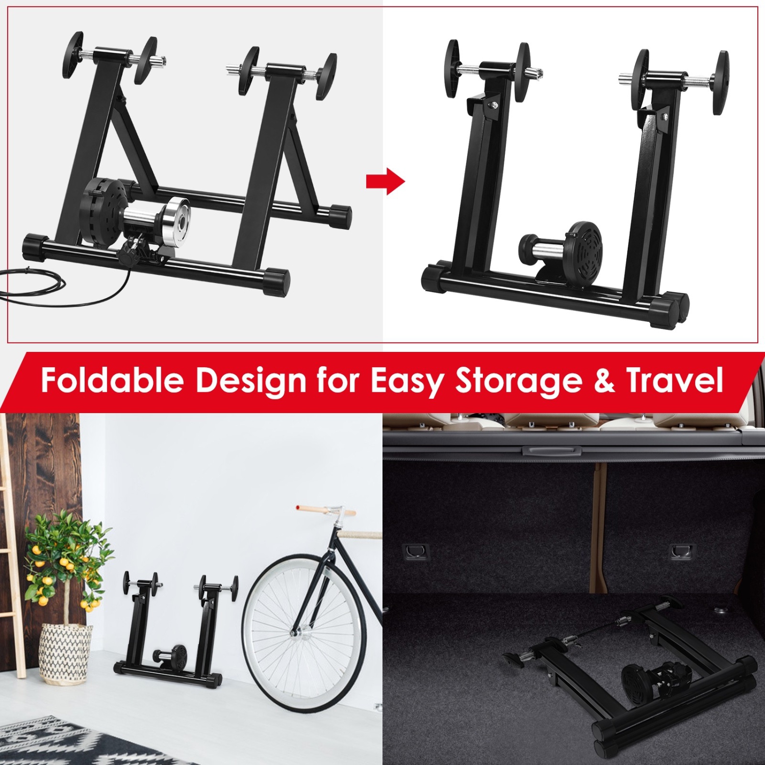 8 Adjustable Resistance Indoor Steel Bicycle Exercise Stand
