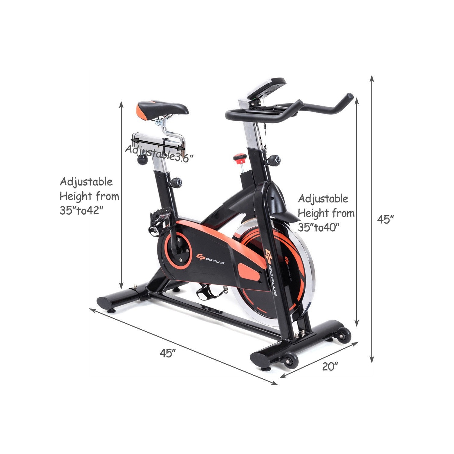 Indoor Fixed Aerobic Fitness Exercise Bicycle with Flywheel and LCD Display