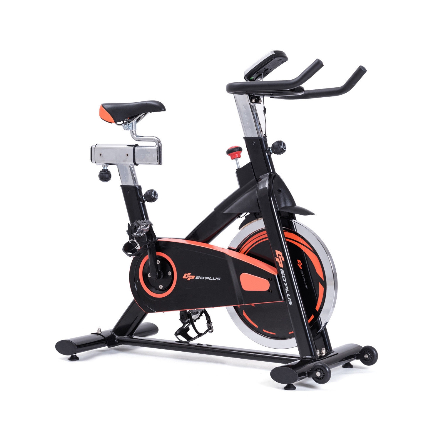 Indoor Fixed Aerobic Fitness Exercise Bicycle with Flywheel and LCD Display