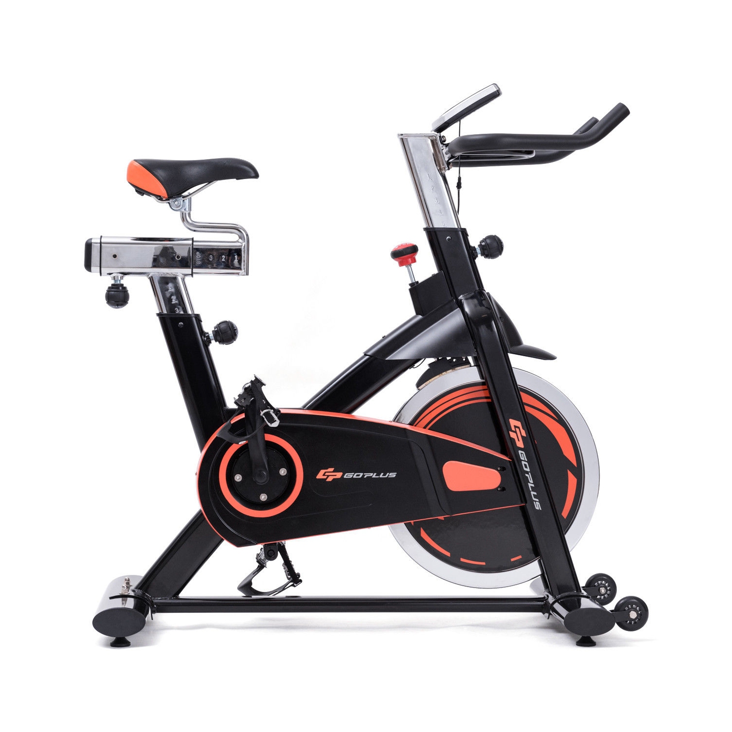 Indoor Fixed Aerobic Fitness Exercise Bicycle with Flywheel and LCD Display