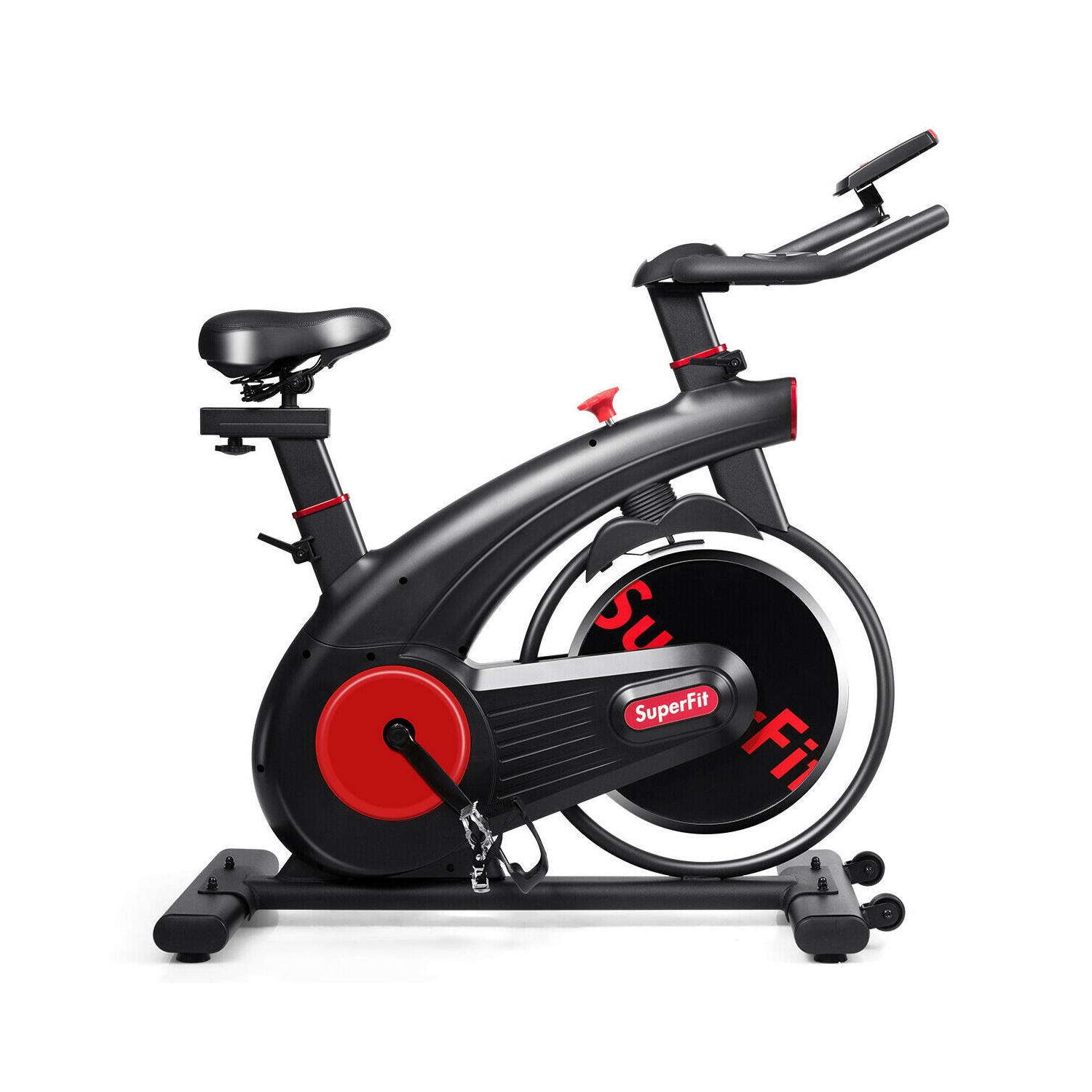 Vélo stationnaire avec courroie silencieuse et roue d’inertie DE 20 LB - Noir