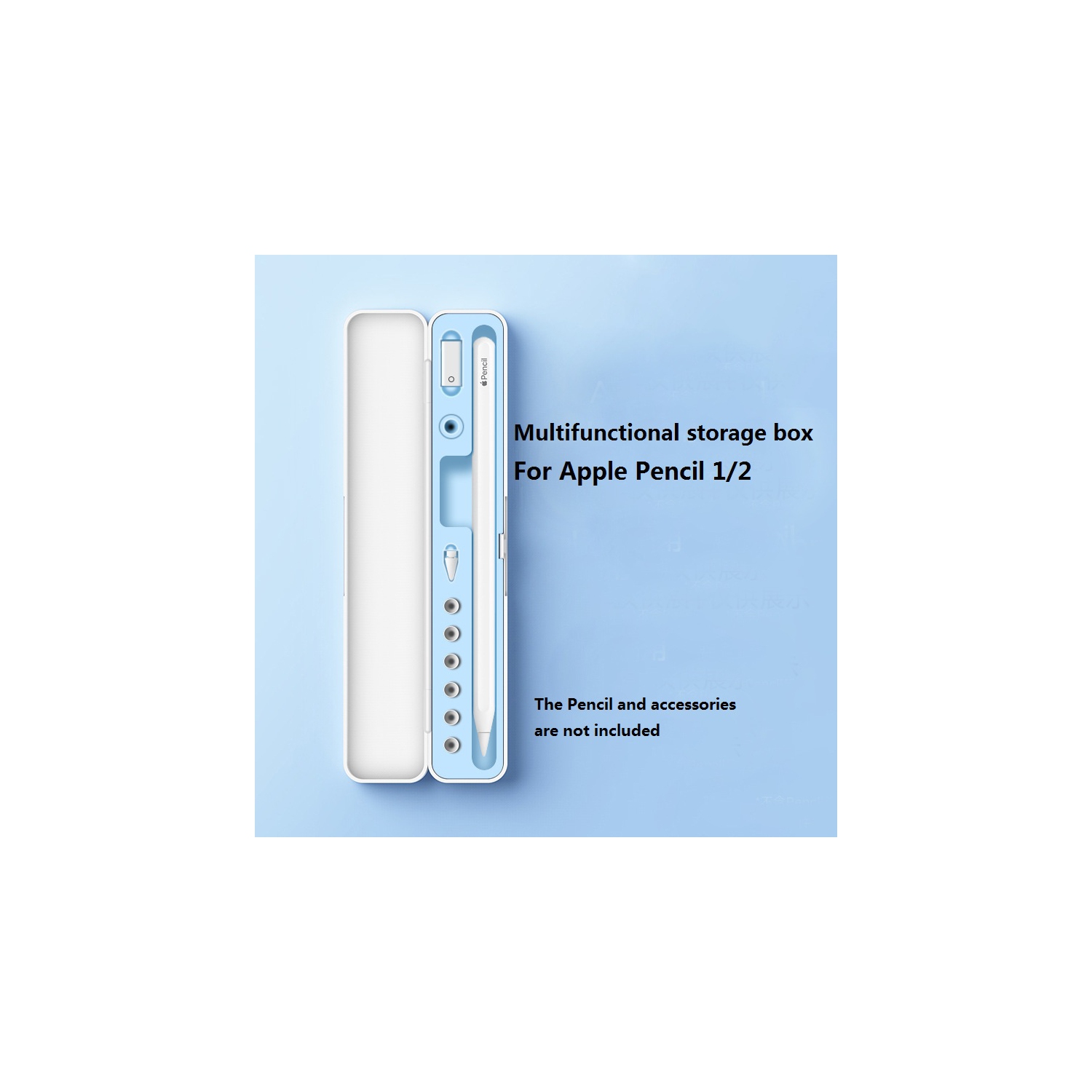 Navor Carrying Case for Apple Pencil 1st/2nd Gen - Storage Box Stand Pencil Holder Slot, and Other Pencil Accessory Slots - Compatible with iPencil