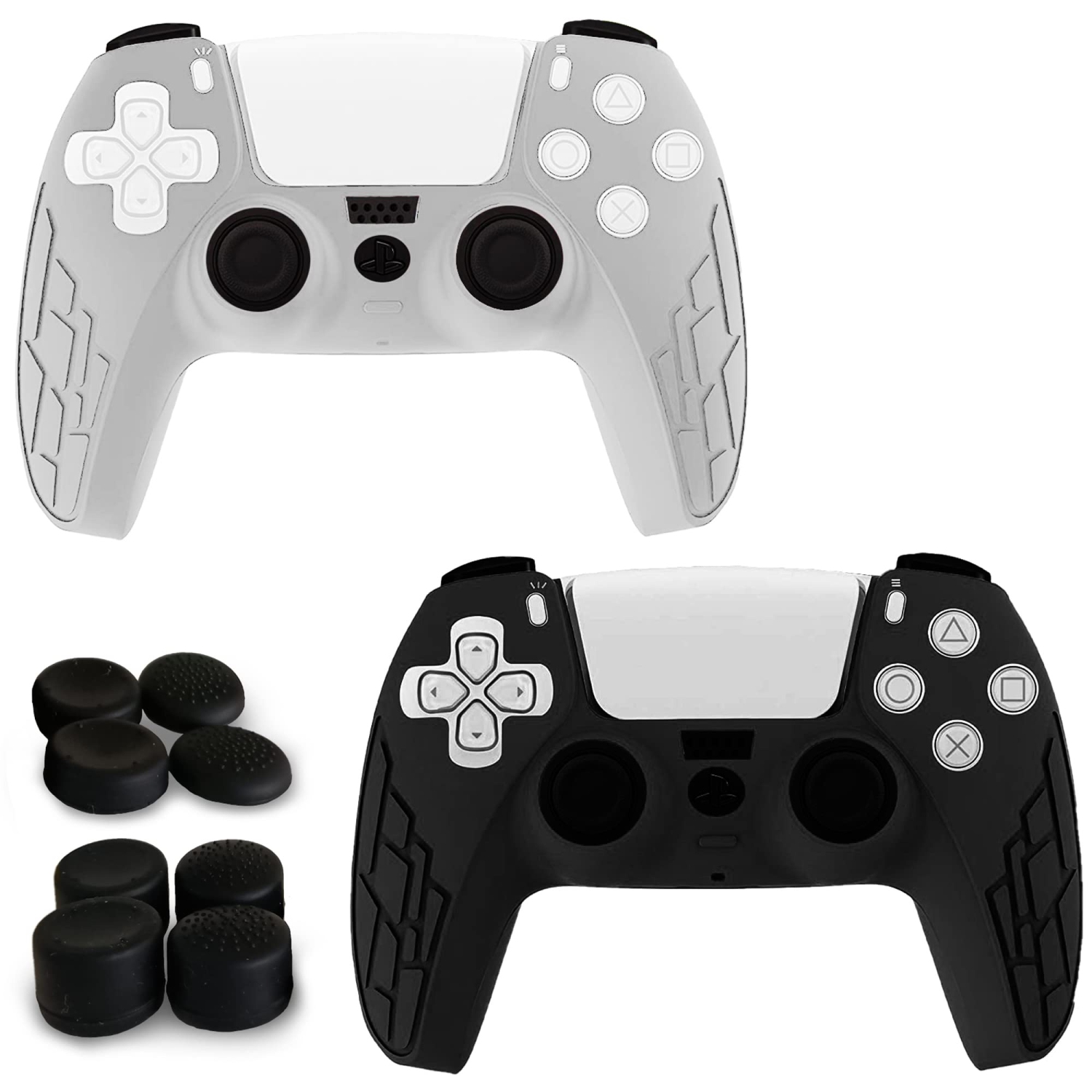 Youdepot 2 Pack PS5 Controller Skins | Sony Playstation 5 Accessories - Silicone Protector Cover Skin for Dualshock with 8 x