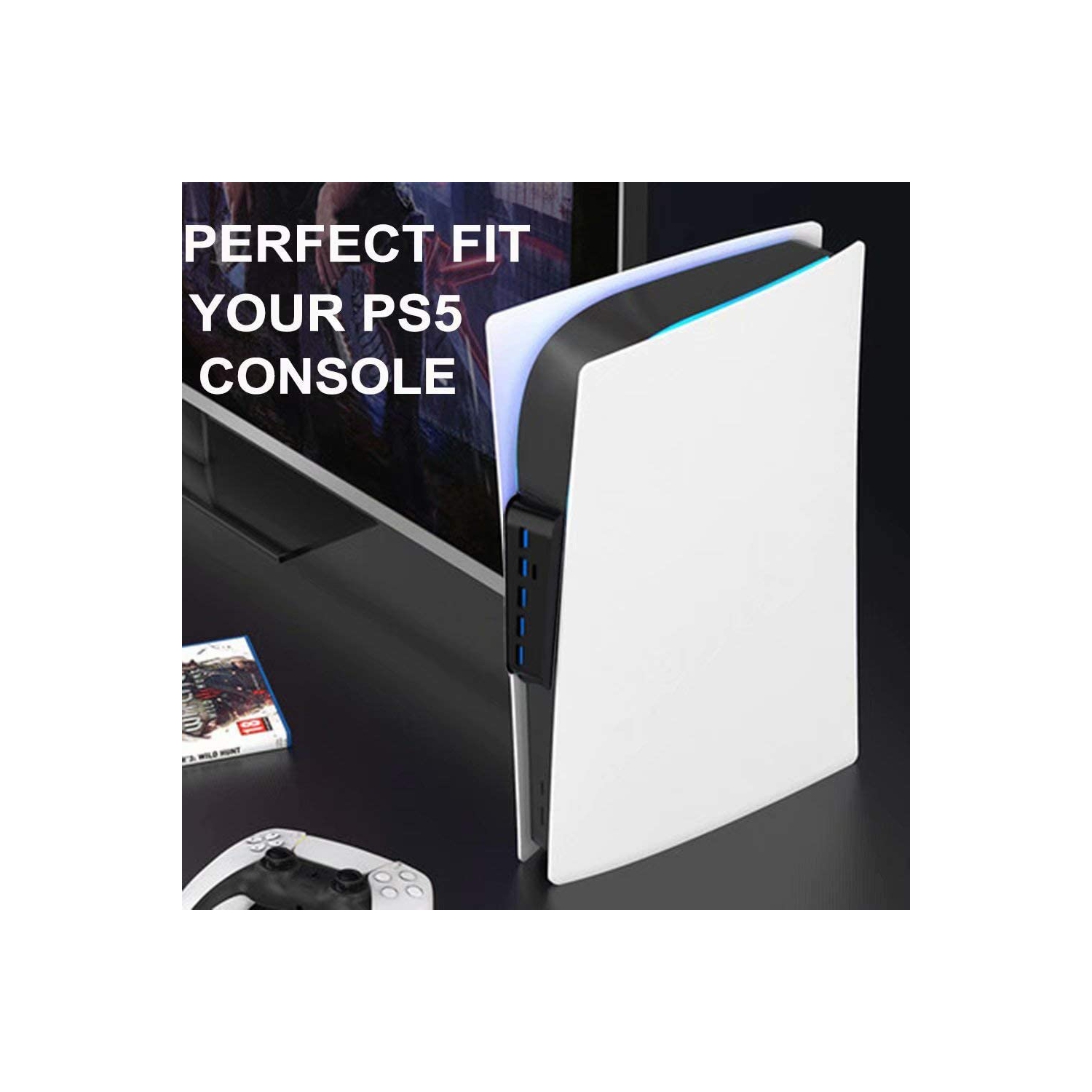 5 Port USB Hub for PS5, USB C Hub High-Speed Expansion Charger USB Extender for Playstation 5 Console