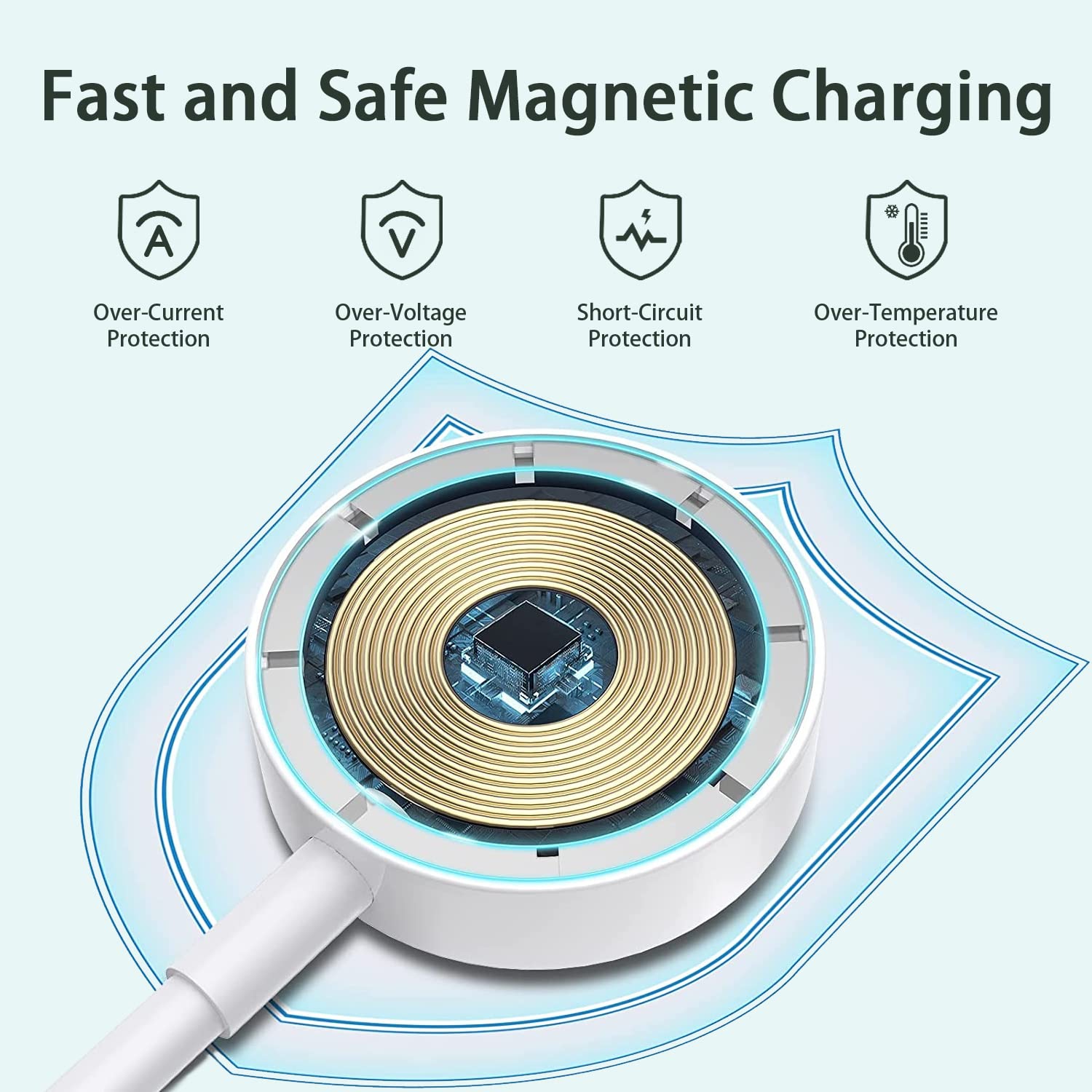 3.3ft Magnetic USB Charger Cable Compatible with Apple Watch Ultra SE Series 10/9/8/7/6/5/4/3/2/1, Fast Charging Cord with Strong Magnetic Adsorption