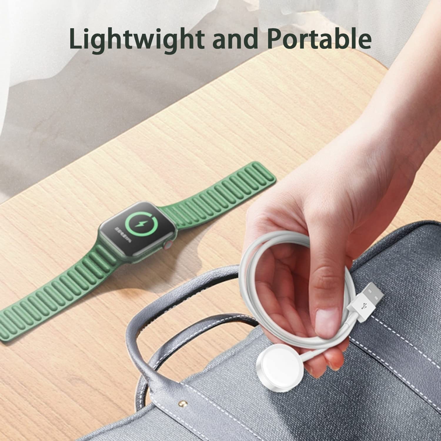 3.3ft Magnetic USB Charger Cable Compatible with Apple Watch Ultra SE Series 10/9/8/7/6/5/4/3/2/1, Fast Charging Cord with Strong Magnetic Adsorption