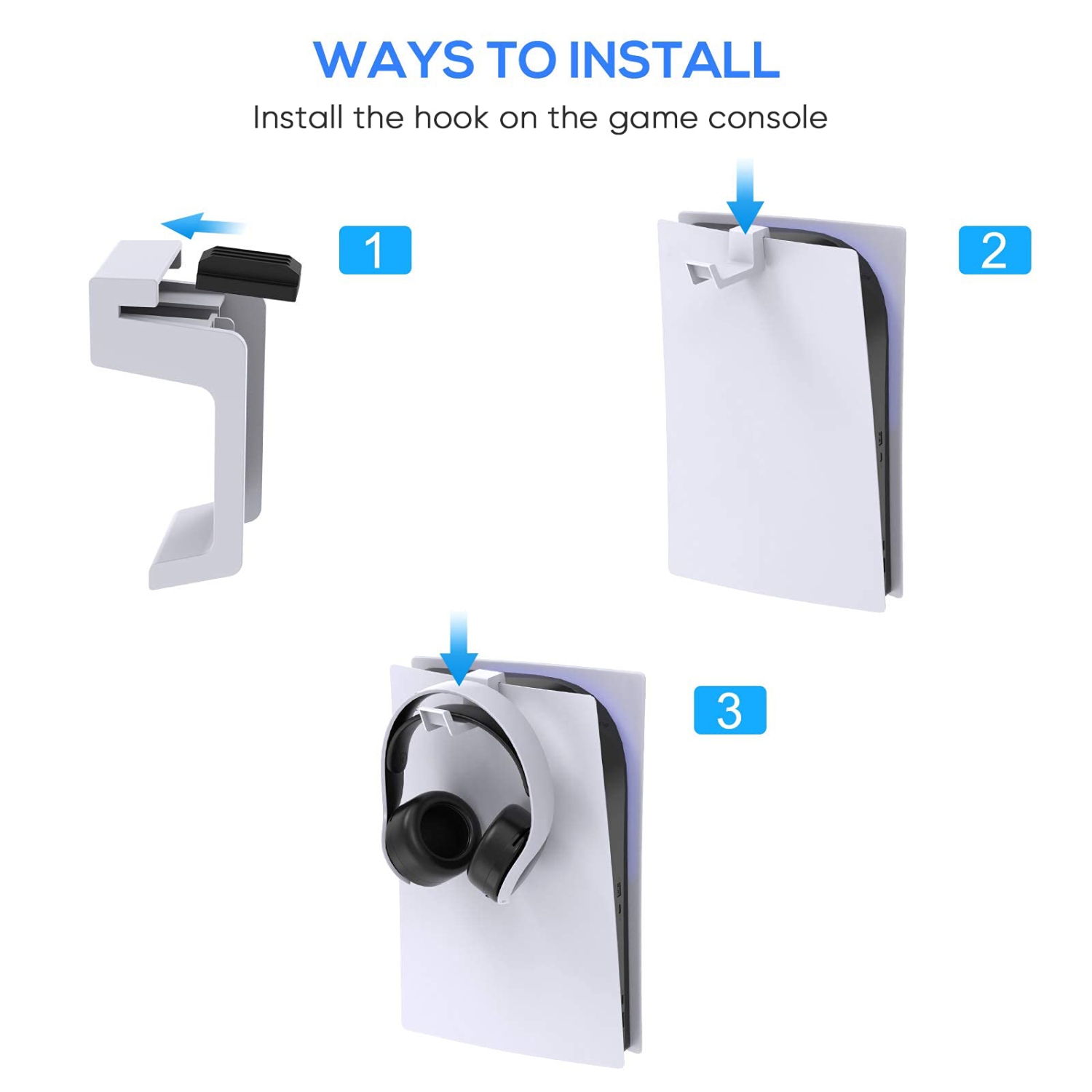 Support pour écouteurs compatible avec la PS5, crochet compatible avec le support pour écouteurs PS5, support pour casque d’écoute compatible avec