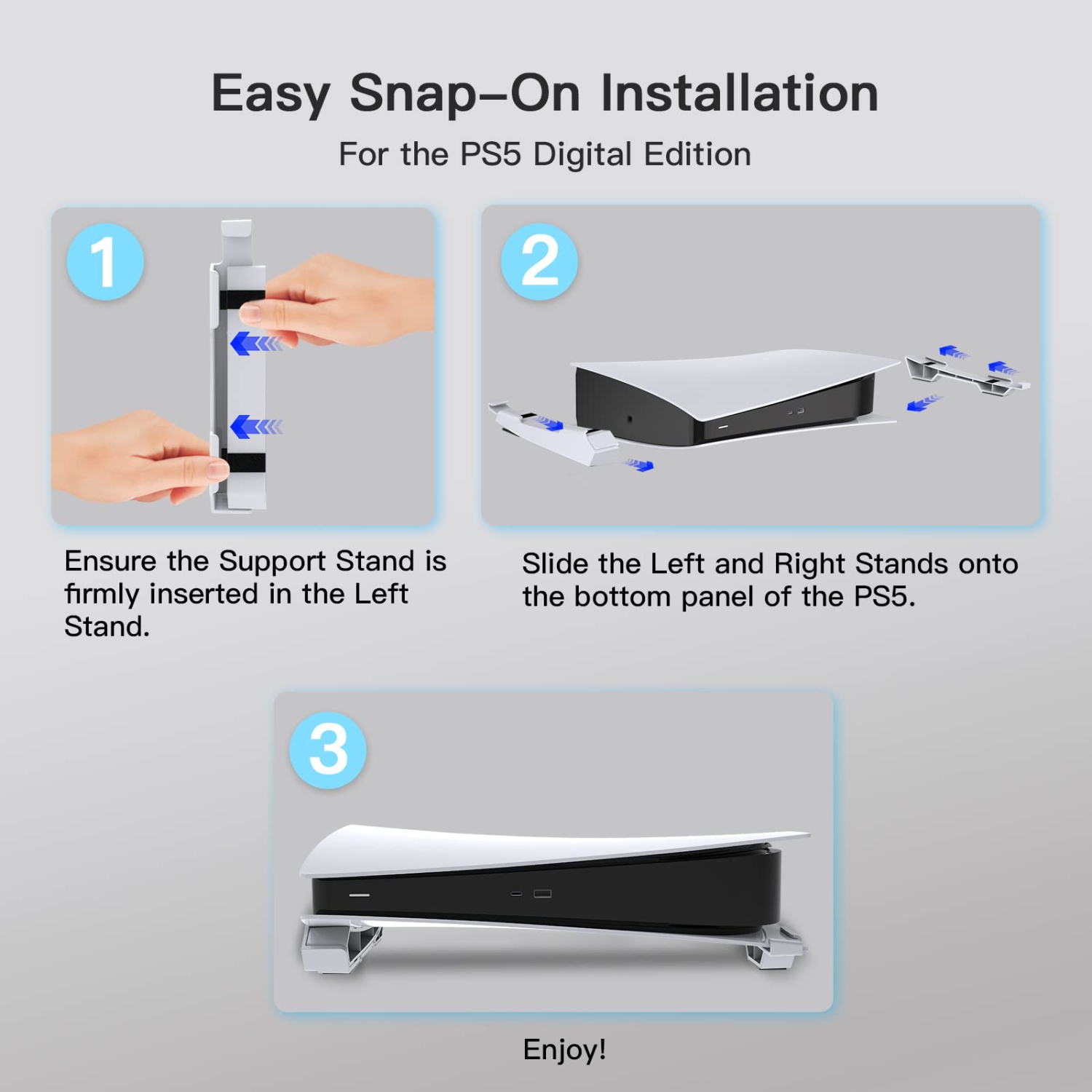 PS5 Accessoires Support horizontal, [design minimaliste], socle PS5, compatible avec les consoles PlayStation 5 et Digital Editions, blanc