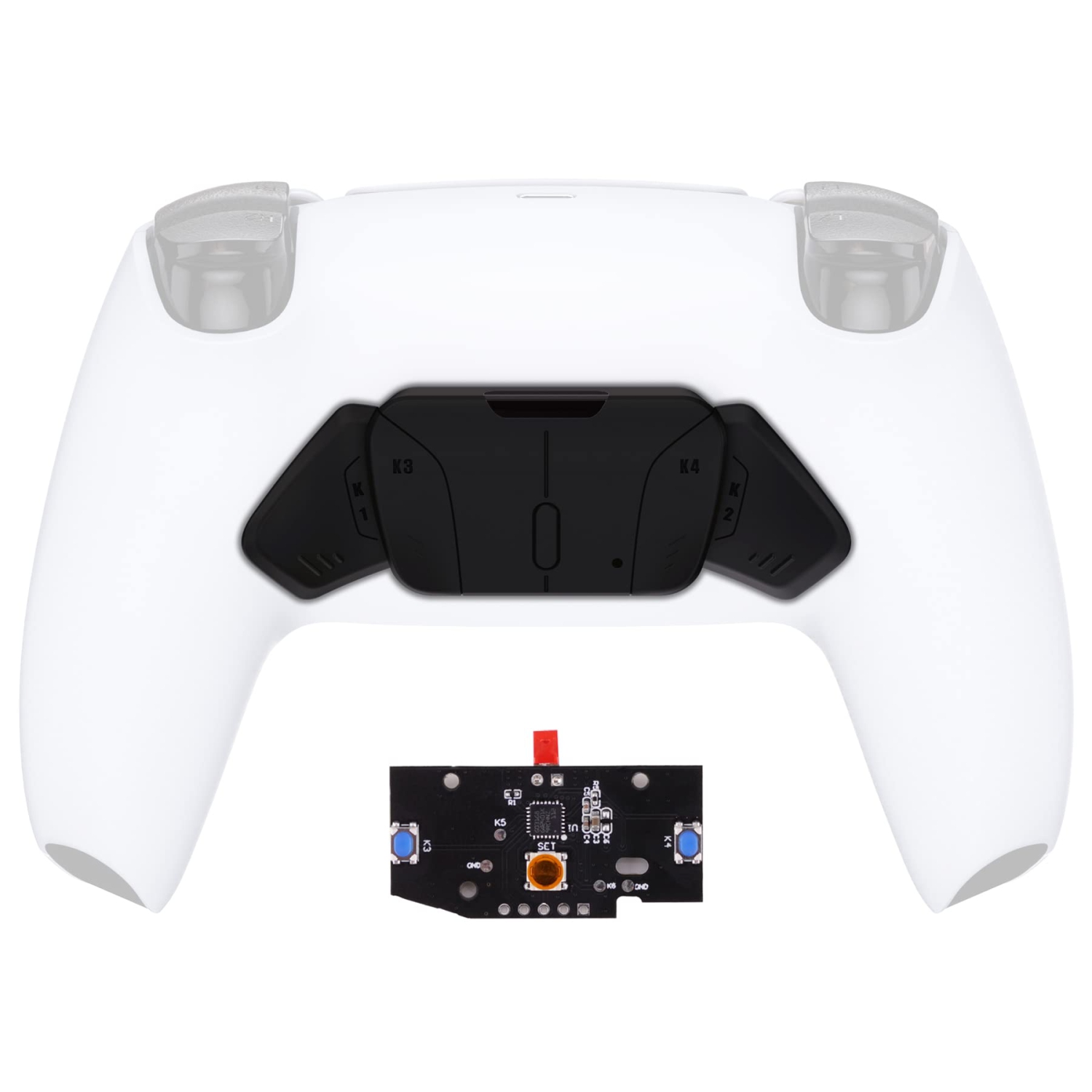 Redesigned Solid Black K1 K2 K3 K4 Back Buttons Housing & Remap PCB Board for PS5 Controller eXtremeRate Rise & RISE4 Remap kit - Controller & Other Accessories NOT Included