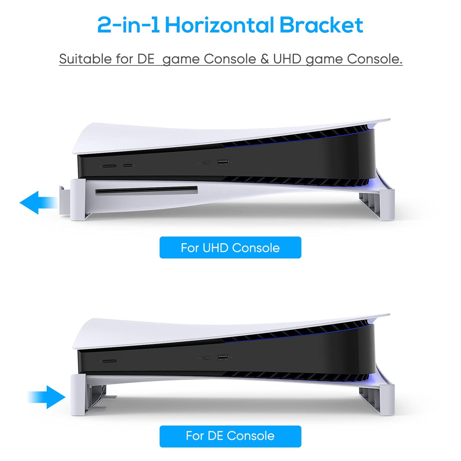 Horizontal Stand Compatible with PS5 Disc & Digital Editions, Accessories Base Stand Holder Compatible with Playstation 5 Co