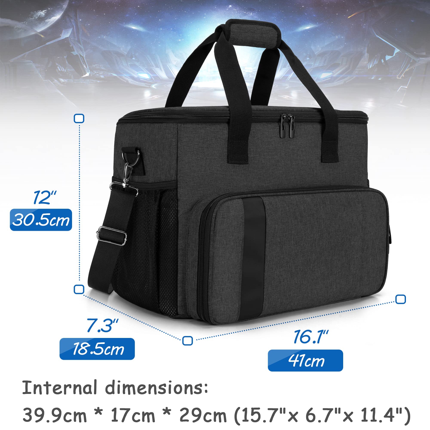 Étui de transport compatible avec PS5, PS4, PS4 Pro, Xbox Series S, Xbox One/One S/One X et Xbox 360, sac de transport pour console de jeu, manette,