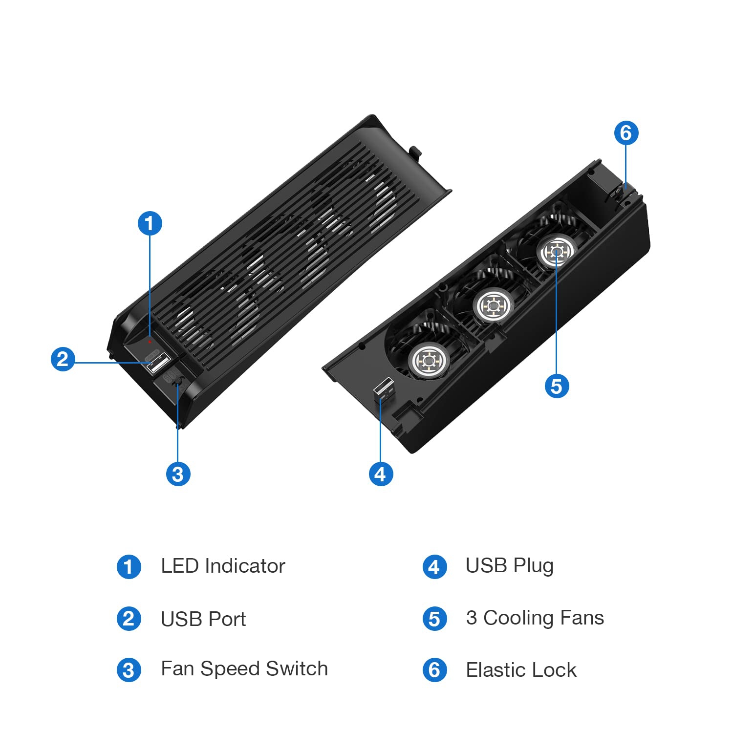 Ventilateurs de refroidissement de Console PS5 améliorés, ventilateur de  refroidissement silencieux avec lumière LED, moyeux USB 2.0 pour Console  Sony
