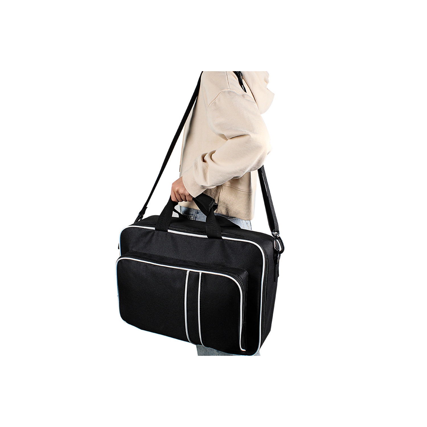 PS5 Étui de transport, étui de console pour jeux PlayStation 5 et PS5 édition numérique PS5 et manette pour PS5 - Noir blanc