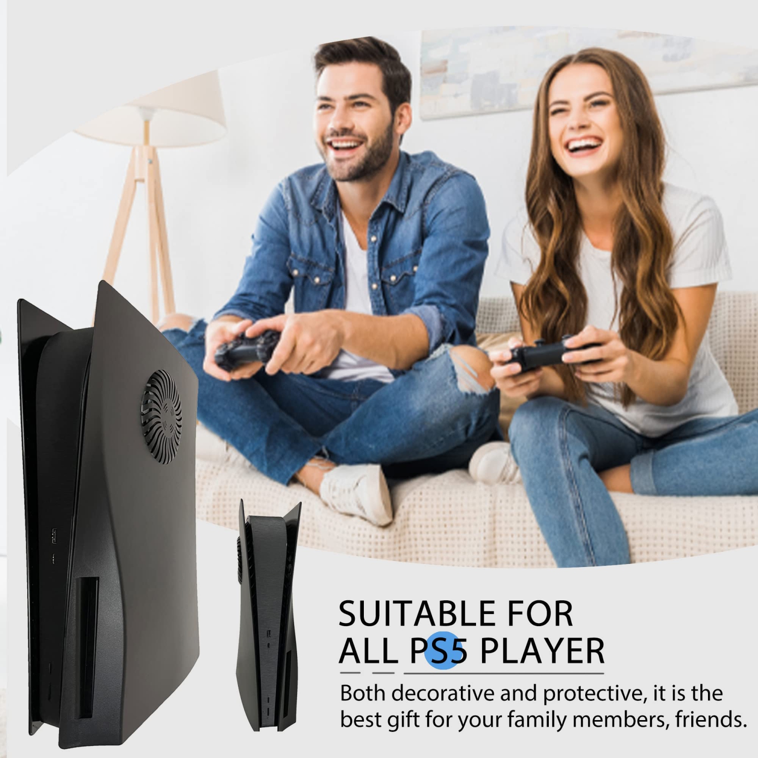 Façades PS5 avec coque rigide et antichoc pour plaque de protection de la PlayStation 5 édition disque DOBEGDELOU PS5 Co