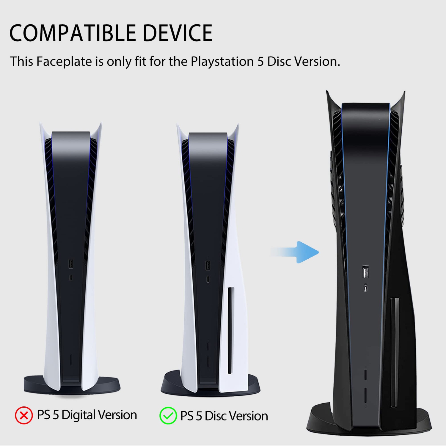 Façades PS5 avec coque rigide et antichoc pour plaque de protection de la PlayStation 5 édition disque DOBEGDELOU PS5 Co