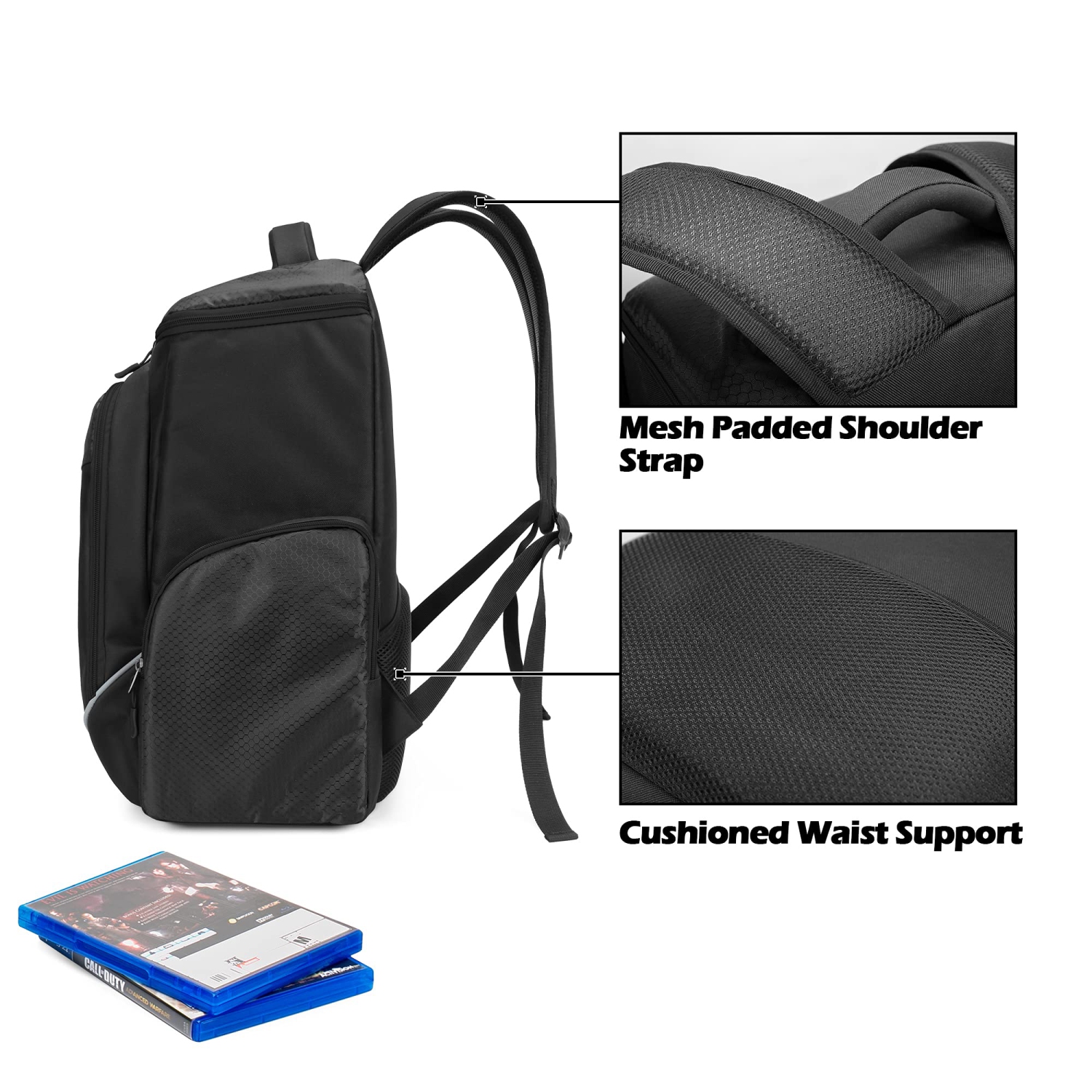 Trunab Gaming Console Backpack Compatible with PS5/PS4/PS4 Pro/PS4 Slim/Xbox One/Xbox One X/Xbox One S, Travel Carrying Bag