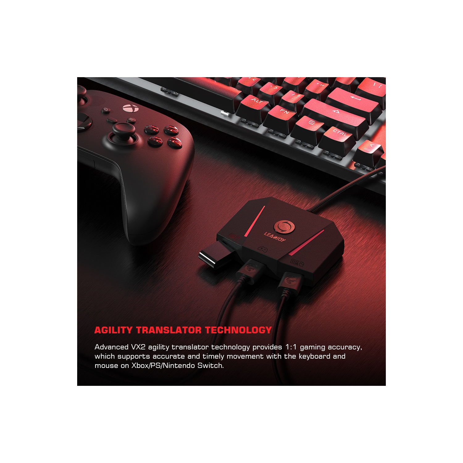 Adaptateur de manette sans fil VX2 AimBox de HLD pour Xbox One/Xbox Series X|S/PS5/PS4/Nintendo Switch