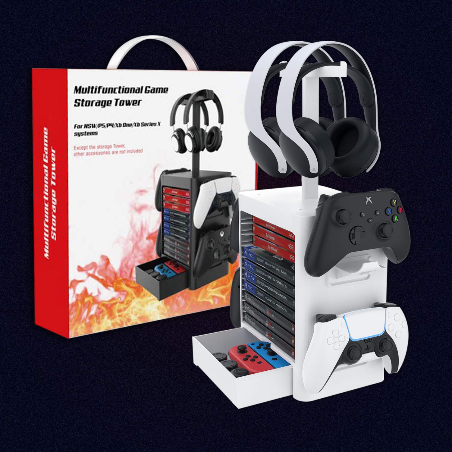 NexiGo Headset and Game Organizer for PS5 PS4 Playstation / Xbox Series S & X / Switch Accessories, Headpho