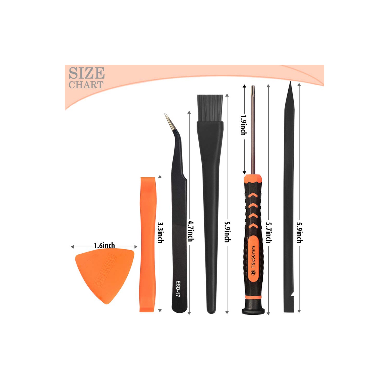 Trousse d’outils de nettoyage pour PS4, tournevis de sécurité Torx TR9 de TeECKMAN avec tournevis cruciforme PH0 PH1 de PH0 pour Sony